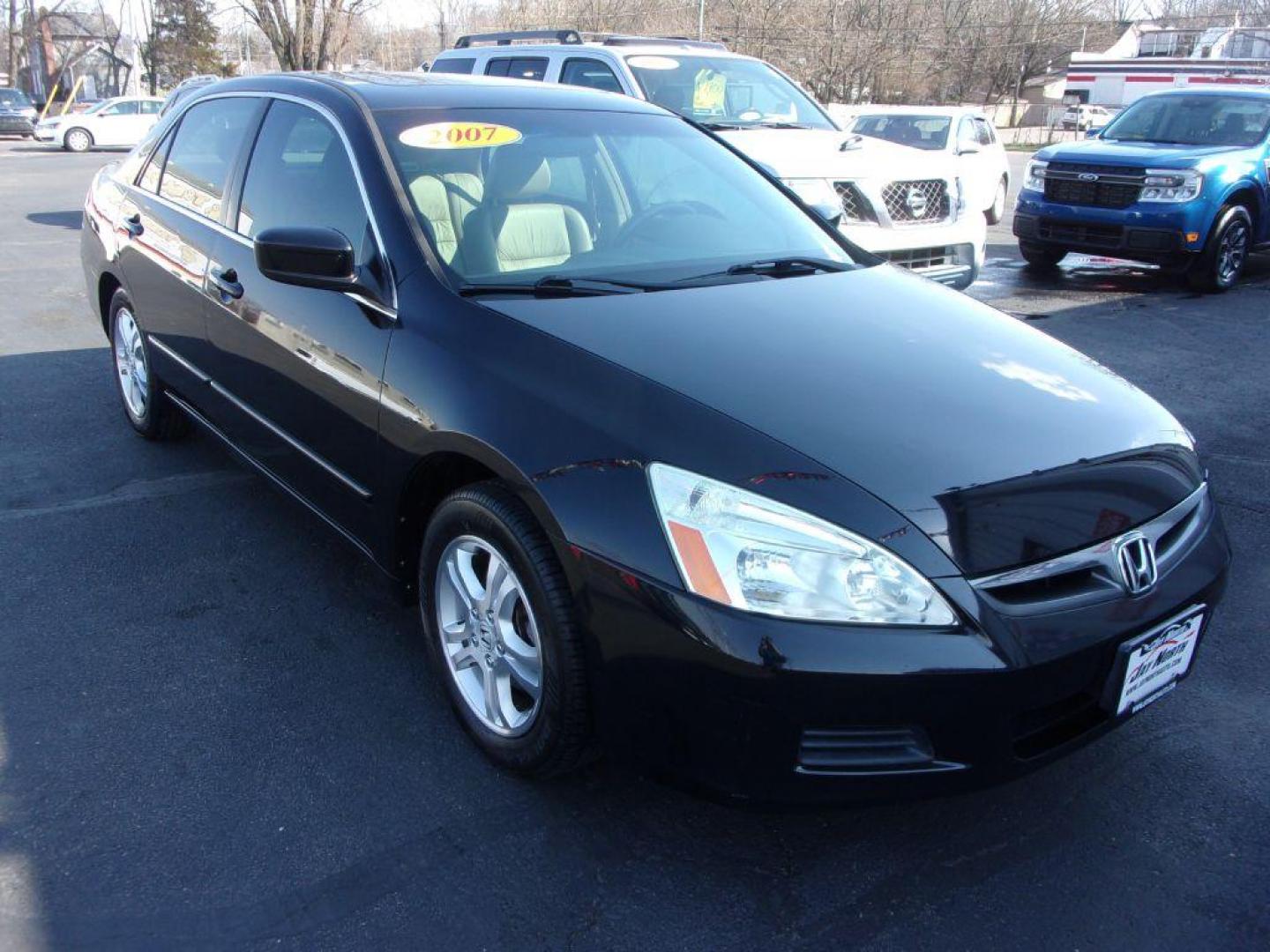 2007 BLACK HONDA ACCORD EX (1HGCM56847A) with an 2.4L engine, Automatic transmission, located at 501 E. Columbia St., Springfield, OH, 45503, (800) 262-7122, 39.925262, -83.801796 - Photo#1