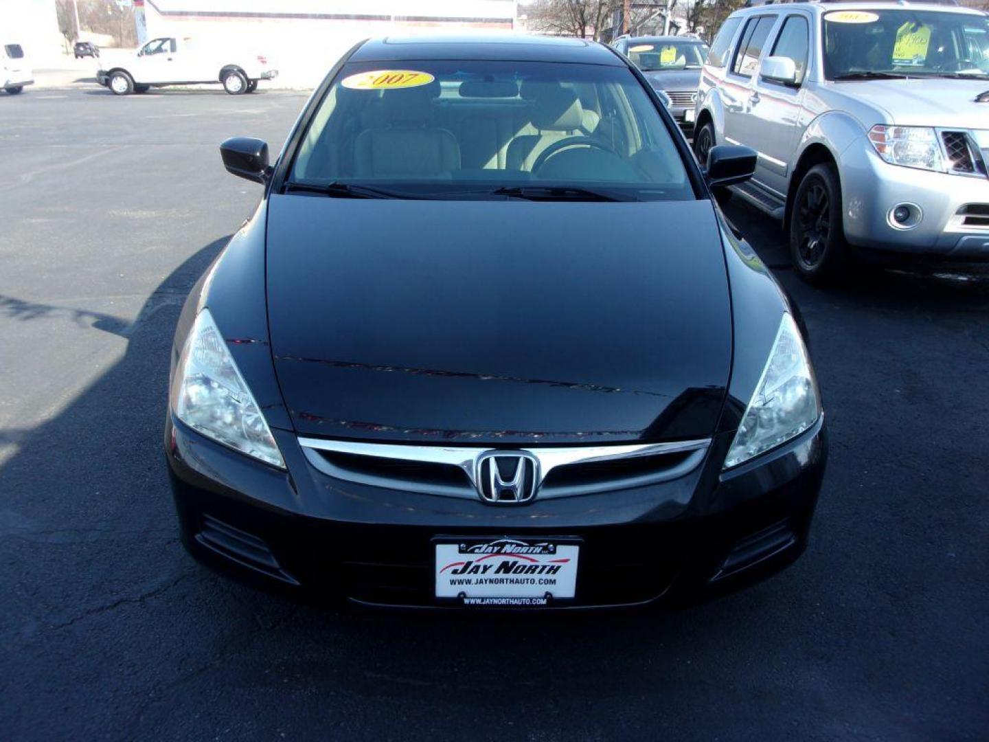 2007 BLACK HONDA ACCORD EX (1HGCM56847A) with an 2.4L engine, Automatic transmission, located at 501 E. Columbia St., Springfield, OH, 45503, (800) 262-7122, 39.925262, -83.801796 - Photo#2