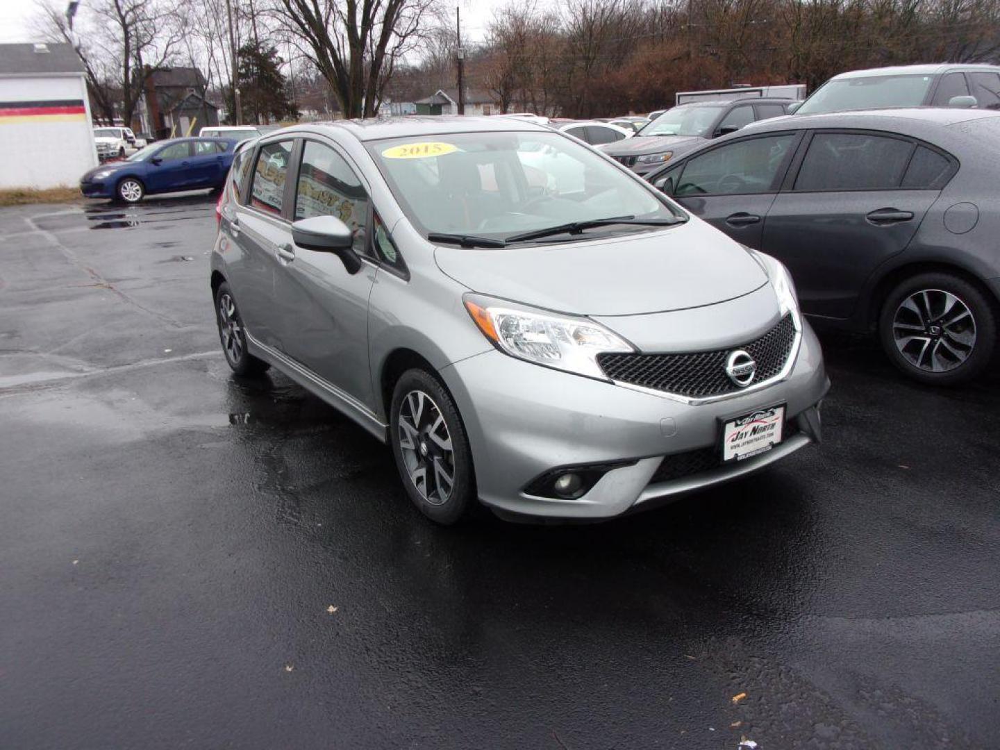 2015 GRAY NISSAN VERSA NOTE SR (3N1CE2CP9FL) with an 1.6L engine, Continuously Variable transmission, located at 501 E. Columbia St., Springfield, OH, 45503, (800) 262-7122, 39.925262, -83.801796 - Photo#1