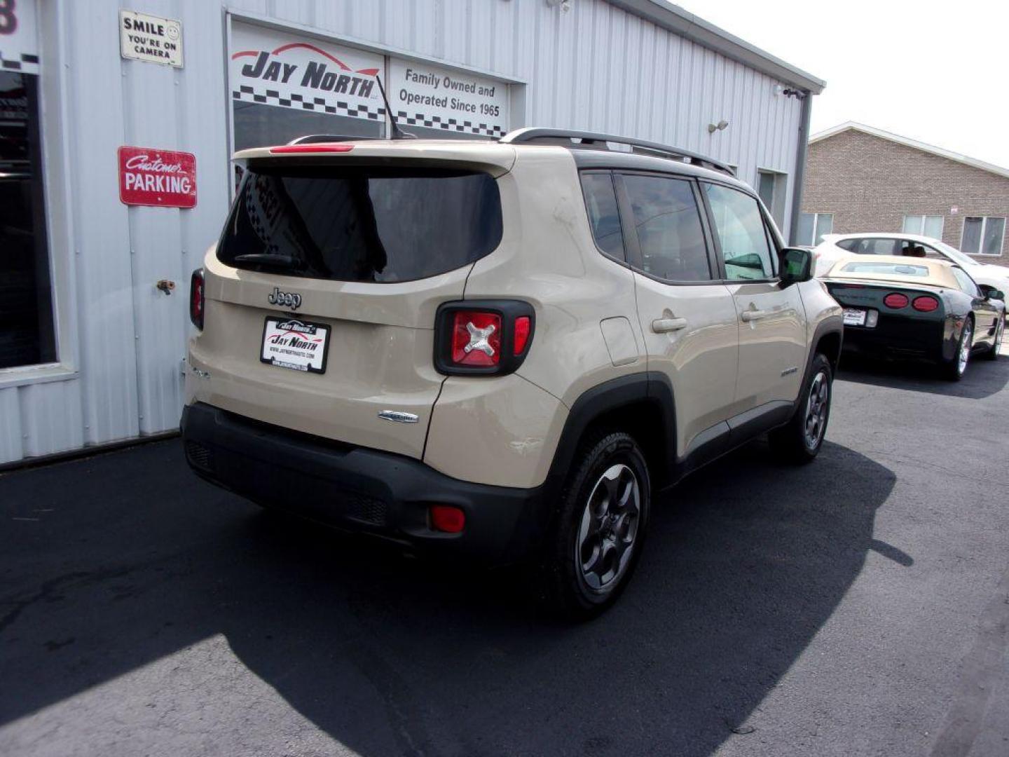 2015 TAN JEEP RENEGADE LATITUDE (ZACCJBBH0FP) with an 1.4L engine, 6-Speed Manual transmission, located at 501 E. Columbia St., Springfield, OH, 45503, (800) 262-7122, 39.925262, -83.801796 - Photo#3