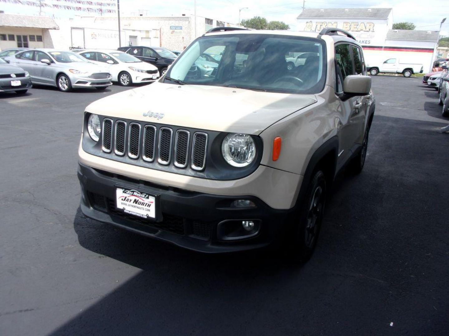 2015 TAN JEEP RENEGADE LATITUDE (ZACCJBBH0FP) with an 1.4L engine, 6-Speed Manual transmission, located at 501 E. Columbia St., Springfield, OH, 45503, (800) 262-7122, 39.925262, -83.801796 - Photo#6