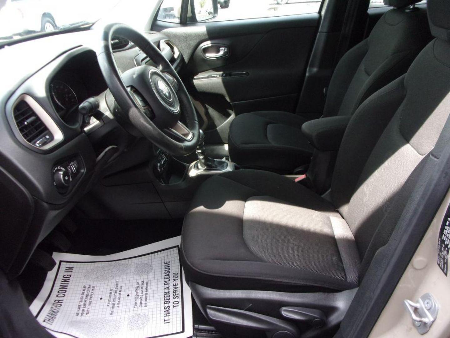 2015 TAN JEEP RENEGADE LATITUDE (ZACCJBBH0FP) with an 1.4L engine, 6-Speed Manual transmission, located at 501 E. Columbia St., Springfield, OH, 45503, (800) 262-7122, 39.925262, -83.801796 - Photo#8