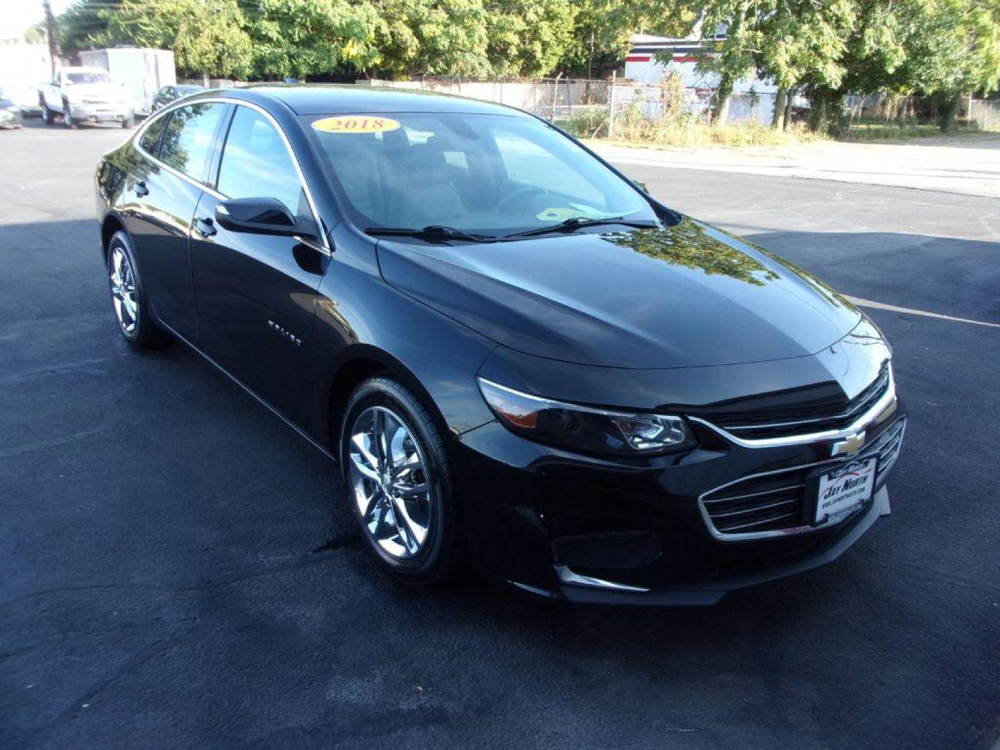 2018 BLACK CHEVROLET MALIBU LT (1G1ZD5ST6JF) with an 1.5L engine, Automatic transmission, located at 501 E. Columbia St., Springfield, OH, 45503, (800) 262-7122, 39.925262, -83.801796 - Photo#1