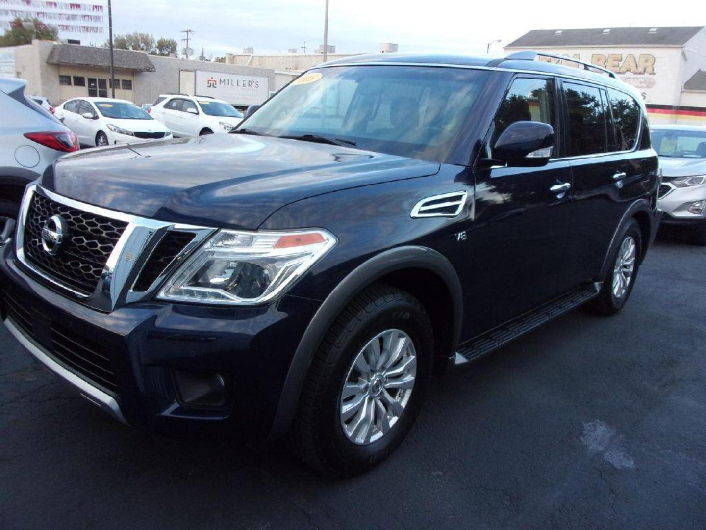 2018 BLUE NISSAN ARMADA SV (JN8AY2ND1J9) with an 5.6L engine, Automatic transmission, located at 501 E. Columbia St., Springfield, OH, 45503, (800) 262-7122, 39.925262, -83.801796 - *** 5.6L V8 *** 3rd Row Seating *** Power lift gate *** Bose Audio *** 2wd *** Serviced and Detailed *** NICE!!! *** Jay North Auto has offered hand picked vehicles since 1965! Our customer's enjoy a NO pressure buying experience with a small town feel. All of our vehicles get fully inspected a - Photo#2