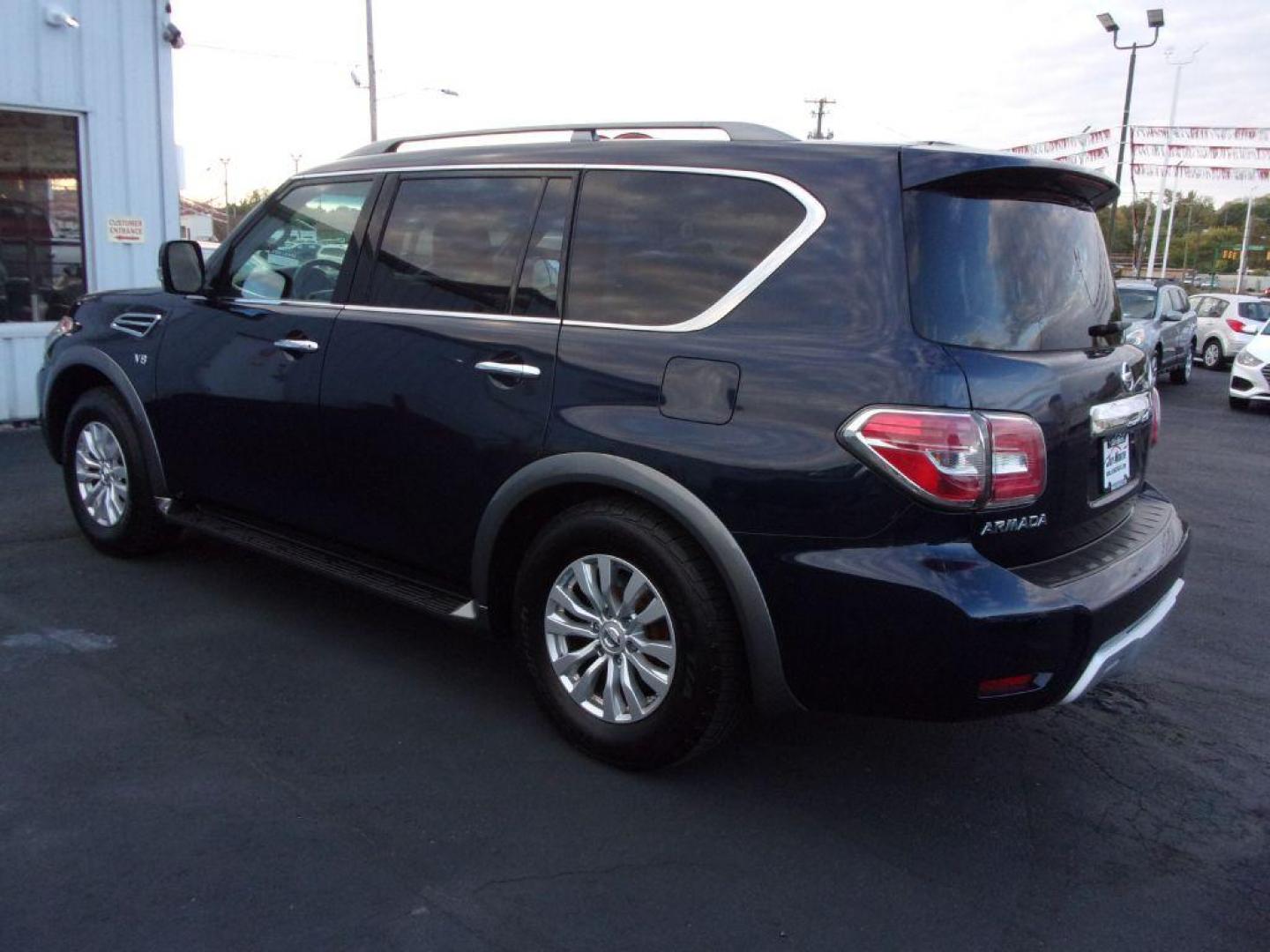 2018 BLUE NISSAN ARMADA SV (JN8AY2ND1J9) with an 5.6L engine, Automatic transmission, located at 501 E. Columbia St., Springfield, OH, 45503, (800) 262-7122, 39.925262, -83.801796 - *** 5.6L V8 *** 3rd Row Seating *** Power lift gate *** Bose Audio *** 2wd *** Serviced and Detailed *** NICE!!! *** Jay North Auto has offered hand picked vehicles since 1965! Our customer's enjoy a NO pressure buying experience with a small town feel. All of our vehicles get fully inspected a - Photo#3