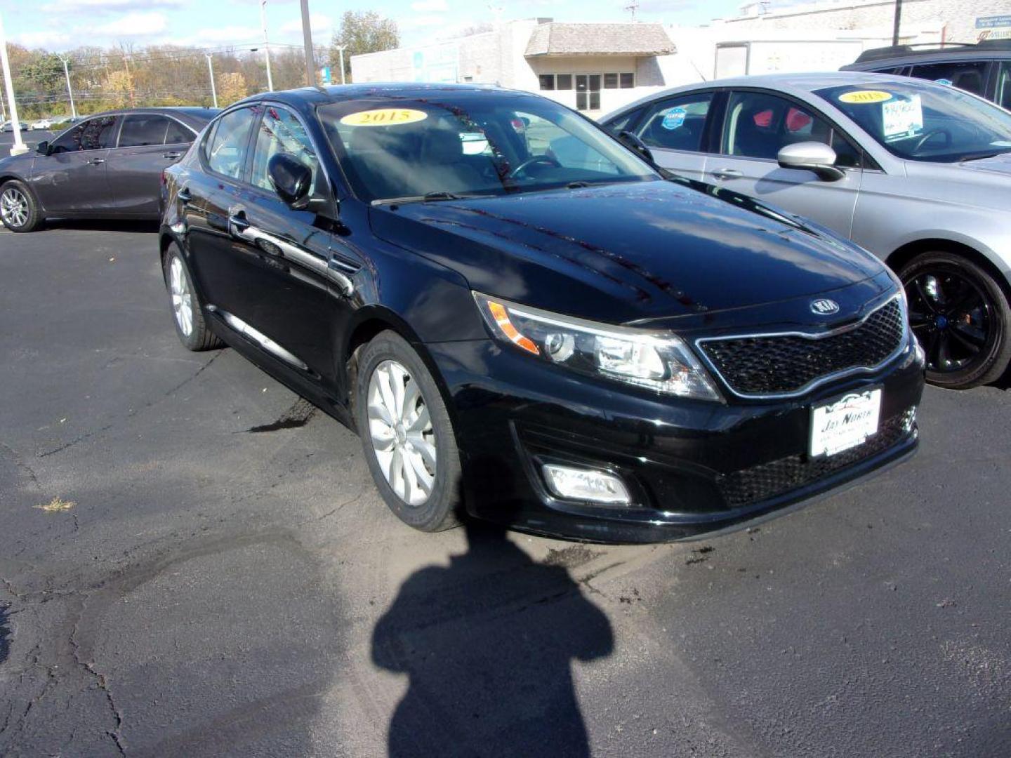 2015 BLACK KIA OPTIMA EX (5XXGN4A77FG) with an 2.4L engine, Automatic transmission, located at 501 E. Columbia St., Springfield, OH, 45503, (800) 262-7122, 39.925262, -83.801796 - *** New Tires *** EX *** Leather *** Panoramic Moonroof *** Premium Audio *** Serviced and Detailed *** Jay North Auto has offered hand picked vehicles since 1965! Our customer's enjoy a NO pressure buying experience with a small town feel. All of our vehicles get fully inspected and detailed. W - Photo#2