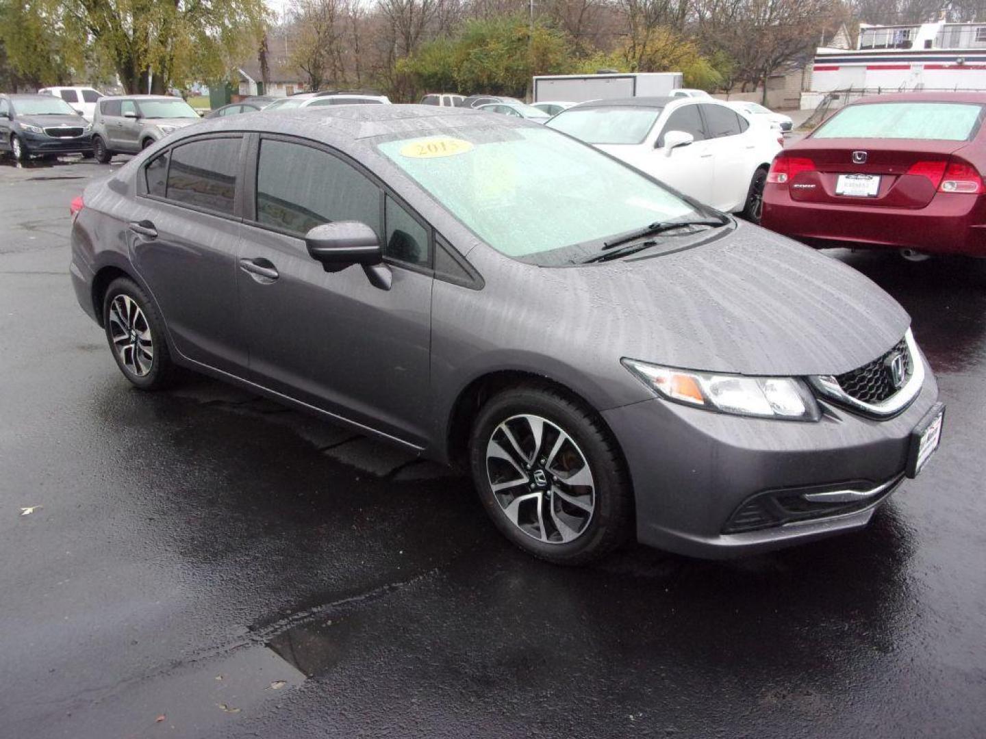 2015 GRAY HONDA CIVIC EX (19XFB2F81FE) with an 1.8L engine, Continuously Variable transmission, located at 501 E. Columbia St., Springfield, OH, 45503, (800) 262-7122, 39.925262, -83.801796 - Photo#1