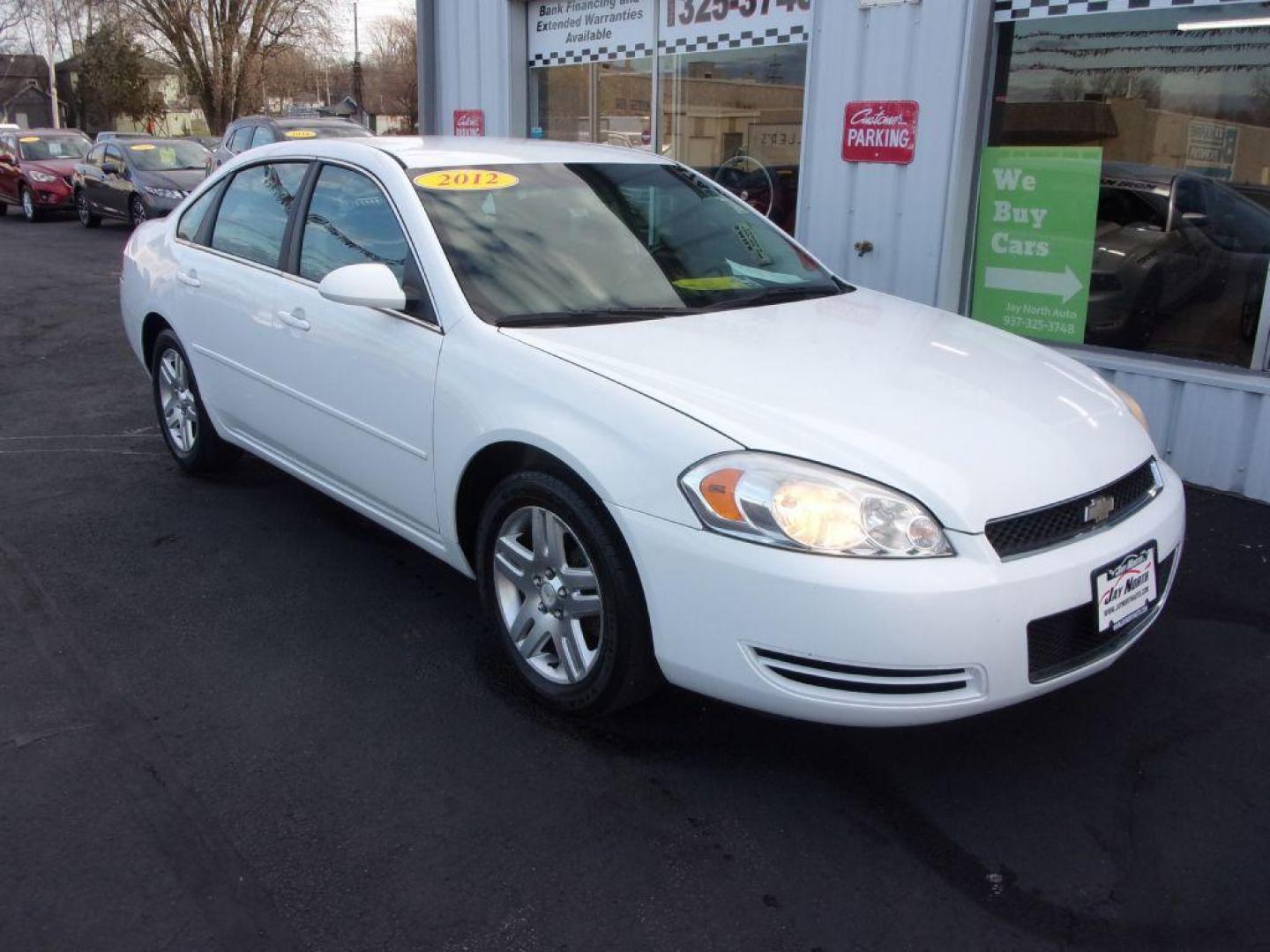 2012 WHITE CHEVROLET IMPALA LT (2G1WG5E35C1) with an 3.6L engine, Automatic transmission, located at 501 E. Columbia St., Springfield, OH, 45503, (800) 262-7122, 39.925262, -83.801796 - *** LT *** Remote Start *** Serviced and Detailed *** Jay North Auto has offered hand picked vehicles since 1965! Our customer's enjoy a NO pressure buying experience with a small town feel. All of our vehicles get fully inspected and detailed. We are a preferred dealer for many local credit uni - Photo#1