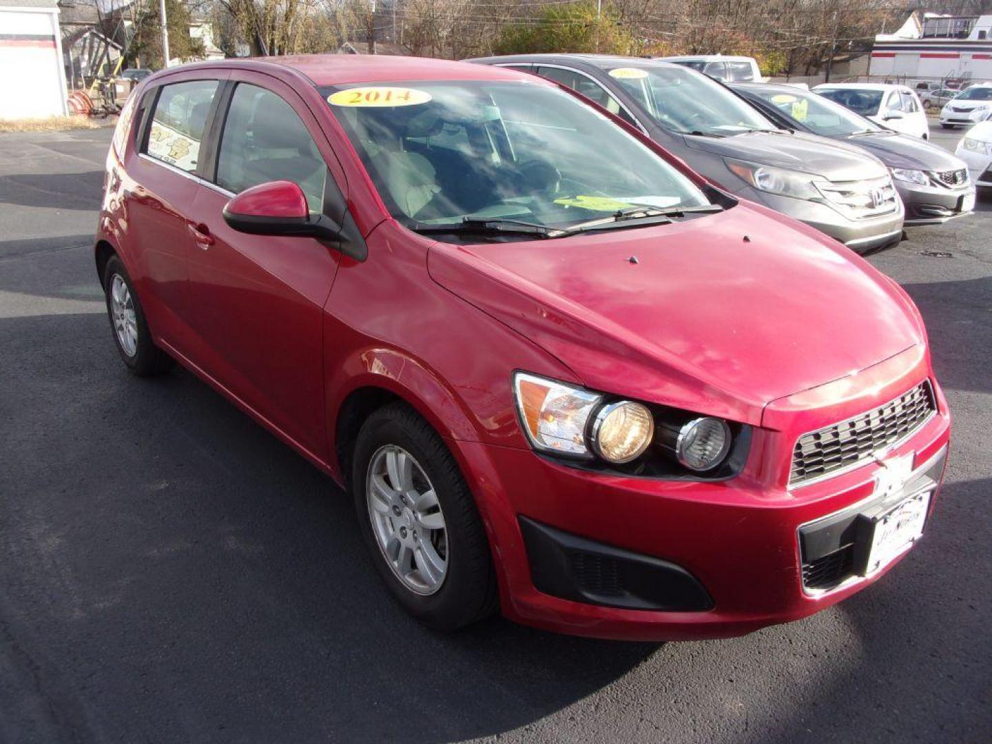 2014 RED CHEVROLET SONIC LT (1G1JC6SH6E4) with an 1.8L engine, Automatic transmission, located at 501 E. Columbia St., Springfield, OH, 45503, (800) 262-7122, 39.925262, -83.801796 - Photo#1