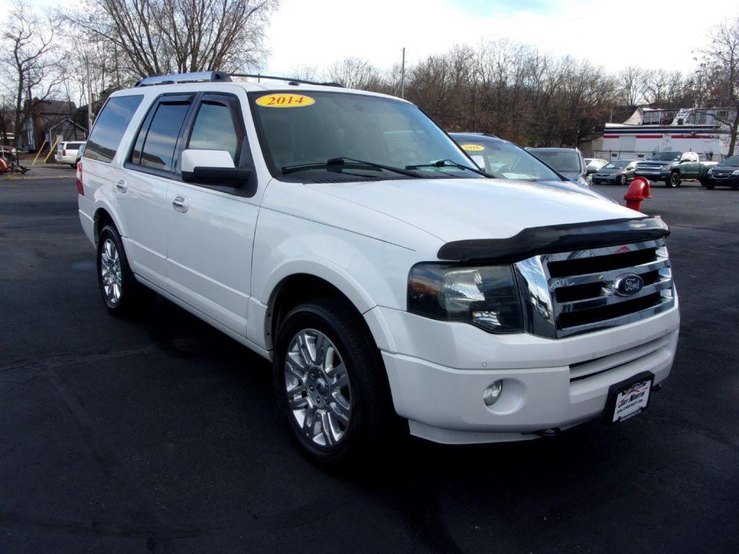 2014 WHITE FORD EXPEDITION LIMITED (1FMJU2A57EE) with an 5.4L engine, Automatic transmission, located at 501 E. Columbia St., Springfield, OH, 45503, (800) 262-7122, 39.925262, -83.801796 - *** LOW MILEAGE *** 1 Owner *** Limited *** Loaded *** Power Running Boards *** Second Row Buckets *** Serviced and Detailed *** Power third row folding seats *** Premium Audio w/ Sub *** Touchscreen Navigation *** 5.4L V8 w/ 4x4 **** WOW *** Jay North Auto has offered hand picked vehicles since - Photo#1