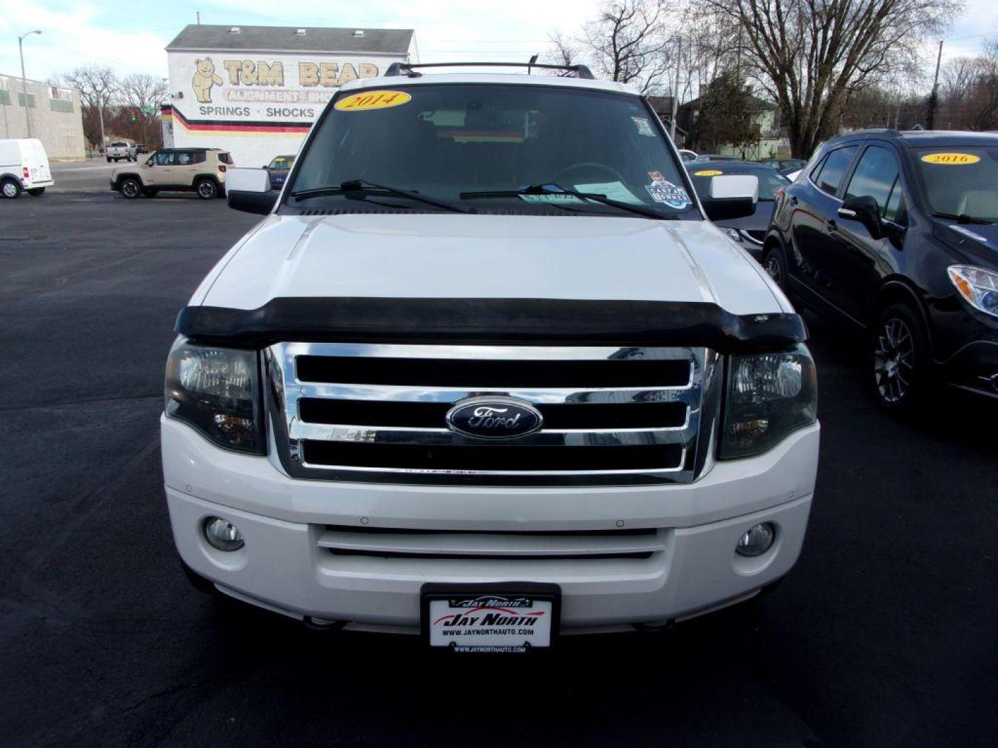 2014 WHITE FORD EXPEDITION LIMITED (1FMJU2A57EE) with an 5.4L engine, Automatic transmission, located at 501 E. Columbia St., Springfield, OH, 45503, (800) 262-7122, 39.925262, -83.801796 - *** LOW MILEAGE *** 1 Owner *** Limited *** Loaded *** Power Running Boards *** Second Row Buckets *** Serviced and Detailed *** Power third row folding seats *** Premium Audio w/ Sub *** Touchscreen Navigation *** 5.4L V8 w/ 4x4 **** WOW *** Jay North Auto has offered hand picked vehicles since - Photo#2