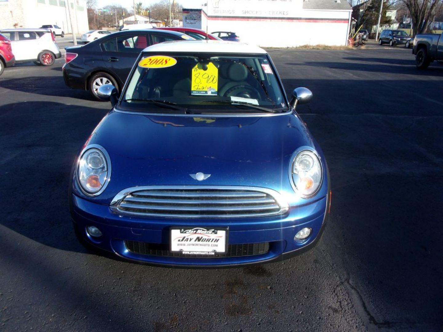 2008 BLUE MINI COOPER (WMWMF33568T) with an 1.6L engine, 6-Speed Manual transmission, located at 501 E. Columbia St., Springfield, OH, 45503, (800) 262-7122, 39.925262, -83.801796 - ***Clean Carfax***Mini Cooper***6-speed Manual***Leather Seating***Sunroof***Serviced and Detailed*** Jay North Auto has offered hand picked vehicles since 1965! Our customer's enjoy a NO pressure buying experience with a small town feel. All of our vehicles get fully inspected and detailed. We - Photo#2