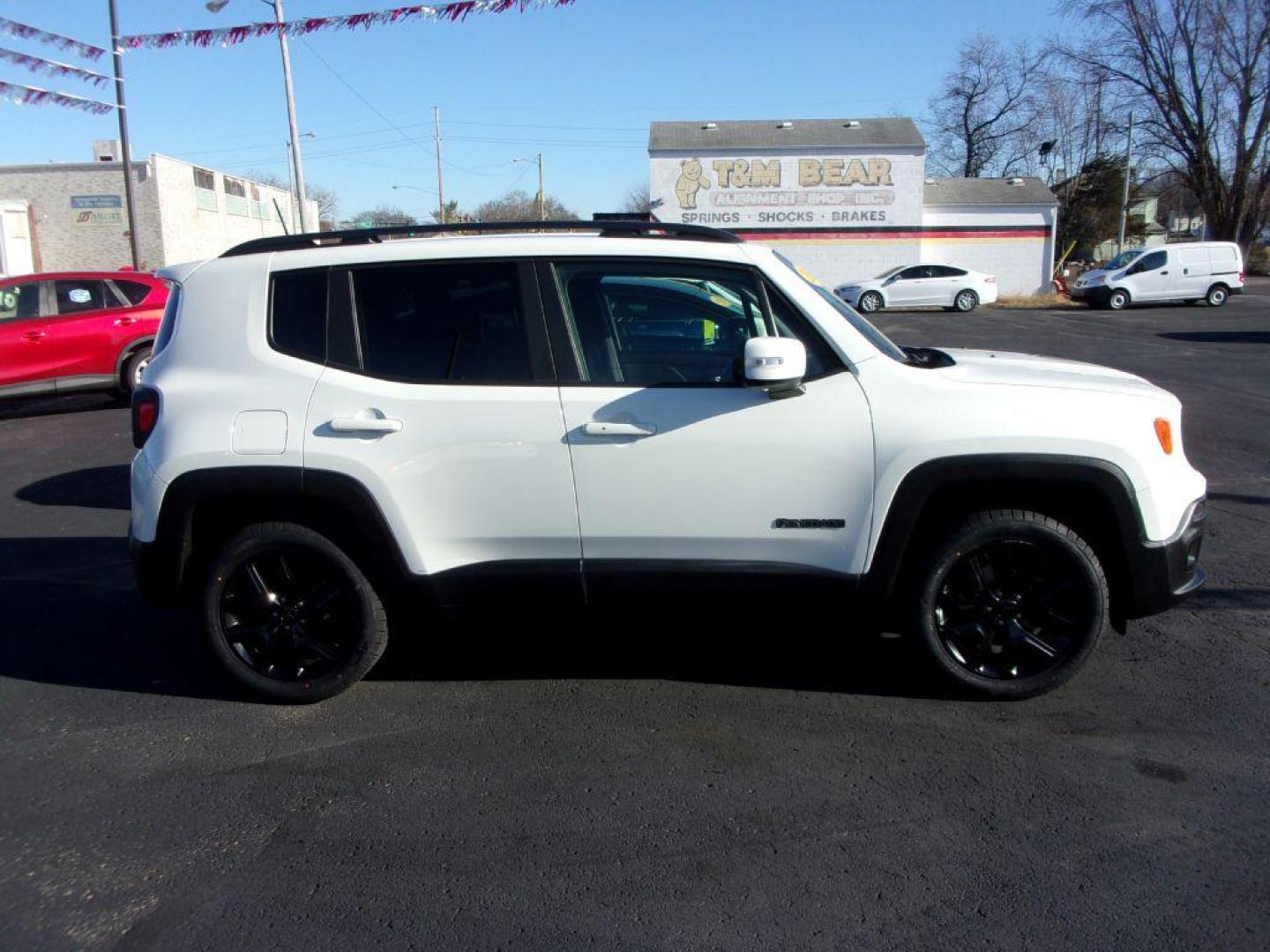 2018 WHITE JEEP RENEGADE ALTITUDE (ZACCJBBB8JP) with an 2.4L engine, Automatic transmission, located at 501 E. Columbia St., Springfield, OH, 45503, (800) 262-7122, 39.925262, -83.801796 - *** New Tires *** Serviced and Detailed *** Customer Preferred Package 2EL Deluxe Cloth High-Back Bucket Seats Altitude Package Black Accent Stitching Exterior Mirrors with Turn Signals 18-Inch x 8.0-Inch Gloss Black Wheels 225/55R18 All Season Tires Black Day Light Opening Moldings Glo - Photo#0