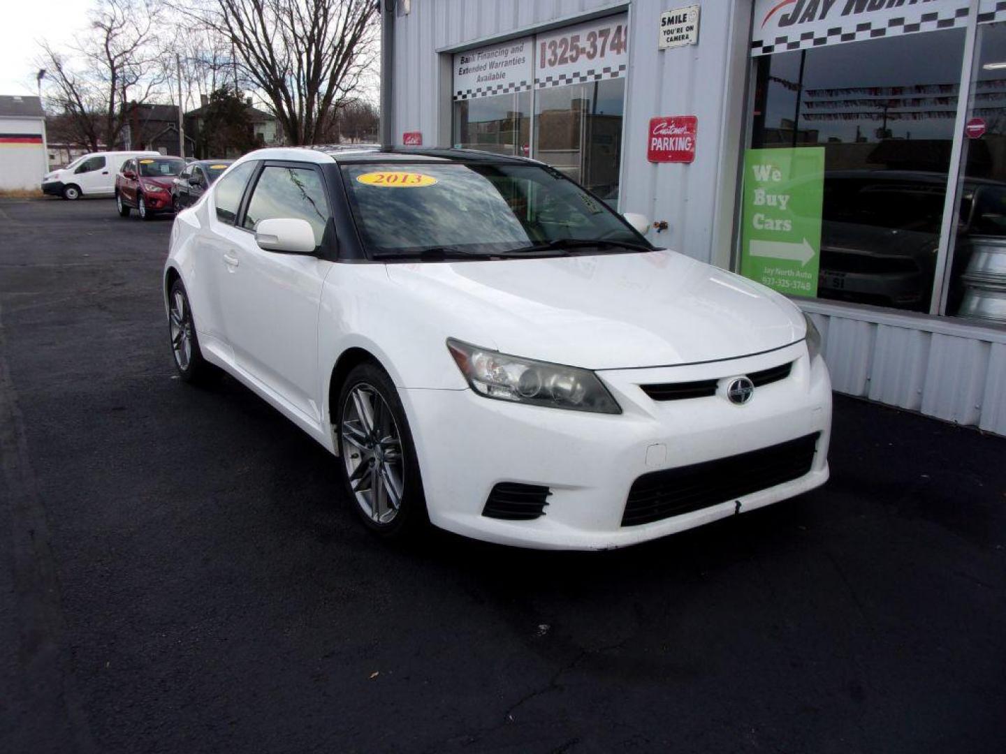 2013 WHITE SCION TC (JTKJF5C73D3) with an 2.5L engine, 6-Speed Manual transmission, located at 501 E. Columbia St., Springfield, OH, 45503, (800) 262-7122, 39.925262, -83.801796 - Photo#2