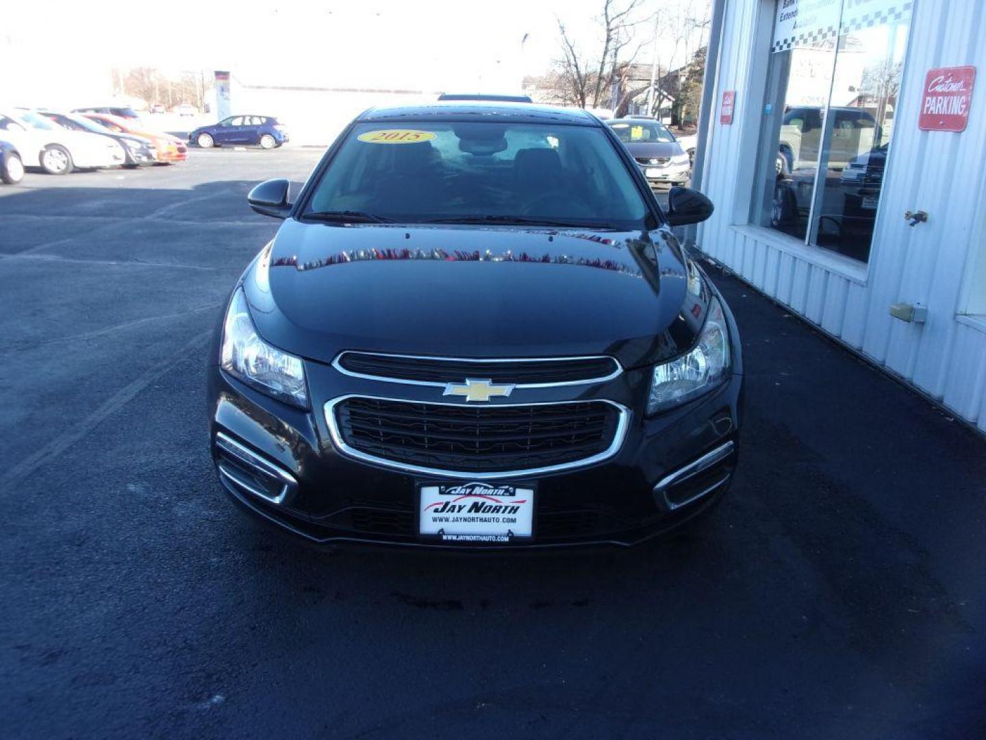 2015 BLACK CHEVROLET CRUZE LT (1G1PC5SB2F7) with an 1.4L engine, Automatic transmission, located at 501 E. Columbia St., Springfield, OH, 45503, (800) 262-7122, 39.925262, -83.801796 - ***Gas Saver***LT***Remote Start***Back-up Camera***Serviced and Detailed*** Jay North Auto has offered hand picked vehicles since 1965! Our customer's enjoy a NO pressure buying experience with a small town feel. All of our vehicles get fully inspected and detailed. We are a preferred dealer fo - Photo#1