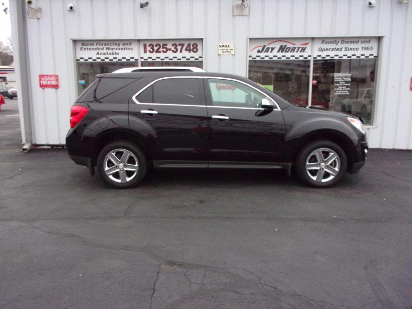 2015 BLACK CHEVROLET EQUINOX LTZ (2GNALDEK9F6) with an 2.4L engine, Automatic transmission, located at 501 E. Columbia St., Springfield, OH, 45503, (800) 262-7122, 39.925262, -83.801796 - Photo#0