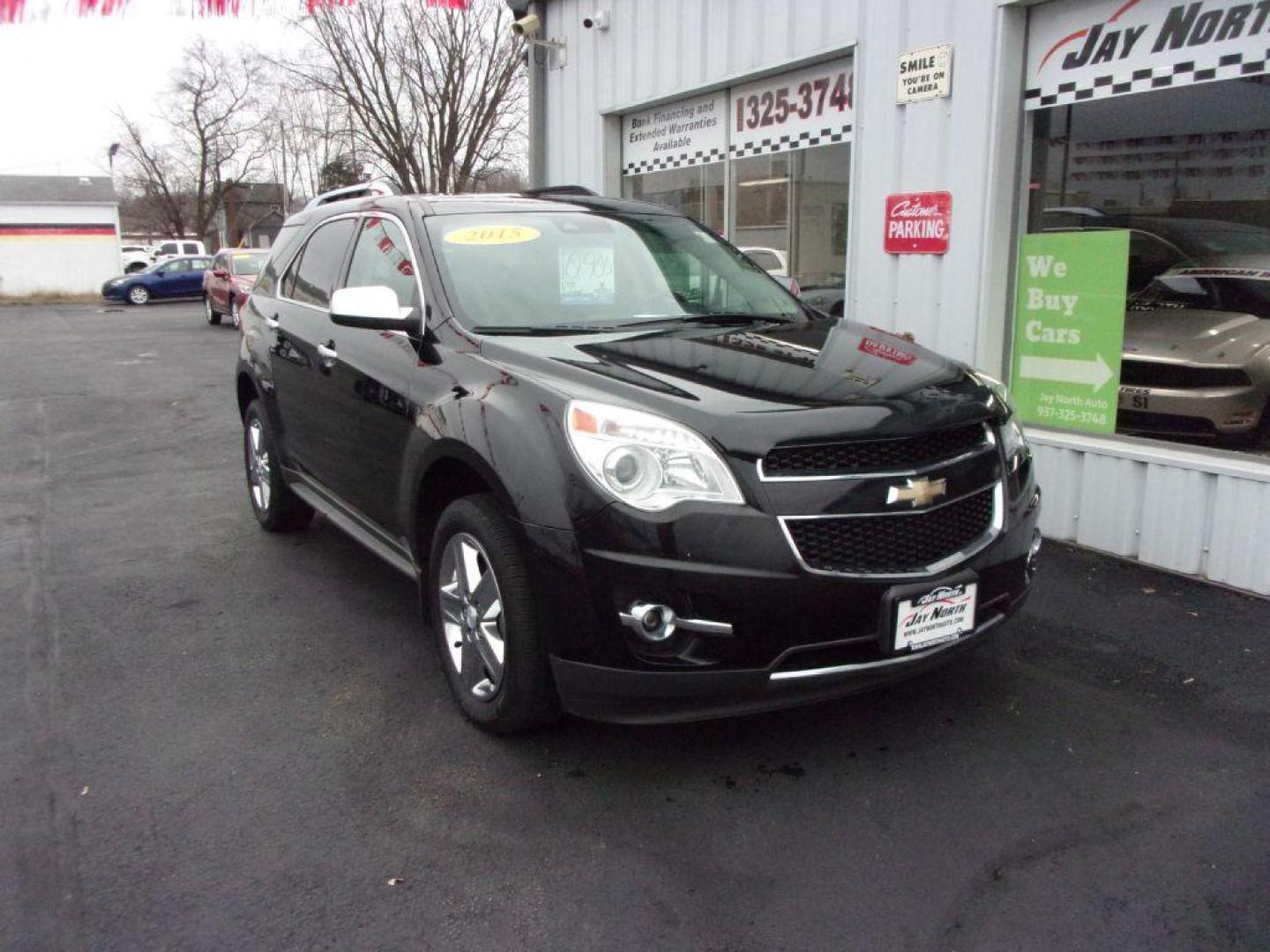 2015 BLACK CHEVROLET EQUINOX LTZ (2GNALDEK9F6) with an 2.4L engine, Automatic transmission, located at 501 E. Columbia St., Springfield, OH, 45503, (800) 262-7122, 39.925262, -83.801796 - Photo#2