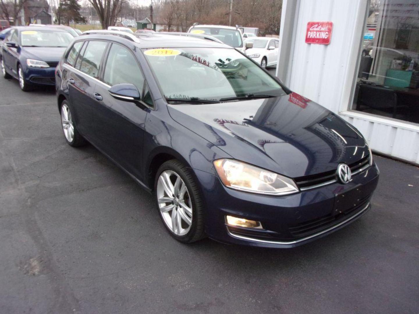 2017 BLUE VOLKSWAGEN GOLF SPORTWAGEN SEL (3VWC17AUXHM) with an 1.8L engine, Automatic transmission, located at 501 E. Columbia St., Springfield, OH, 45503, (800) 262-7122, 39.925262, -83.801796 - Photo#0