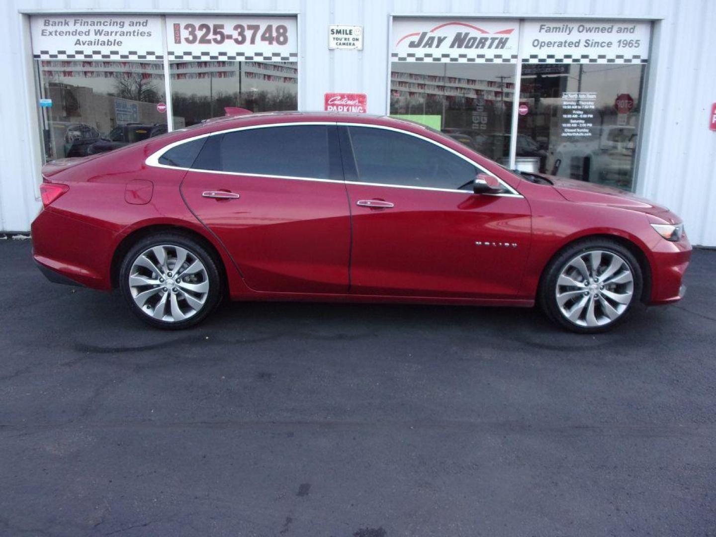 2018 RED CHEVROLET MALIBU PREMIER (1G1ZE5SX4JF) with an 2.0L engine, Automatic transmission, located at 501 E. Columbia St., Springfield, OH, 45503, (800) 262-7122, 39.925262, -83.801796 - Photo#0