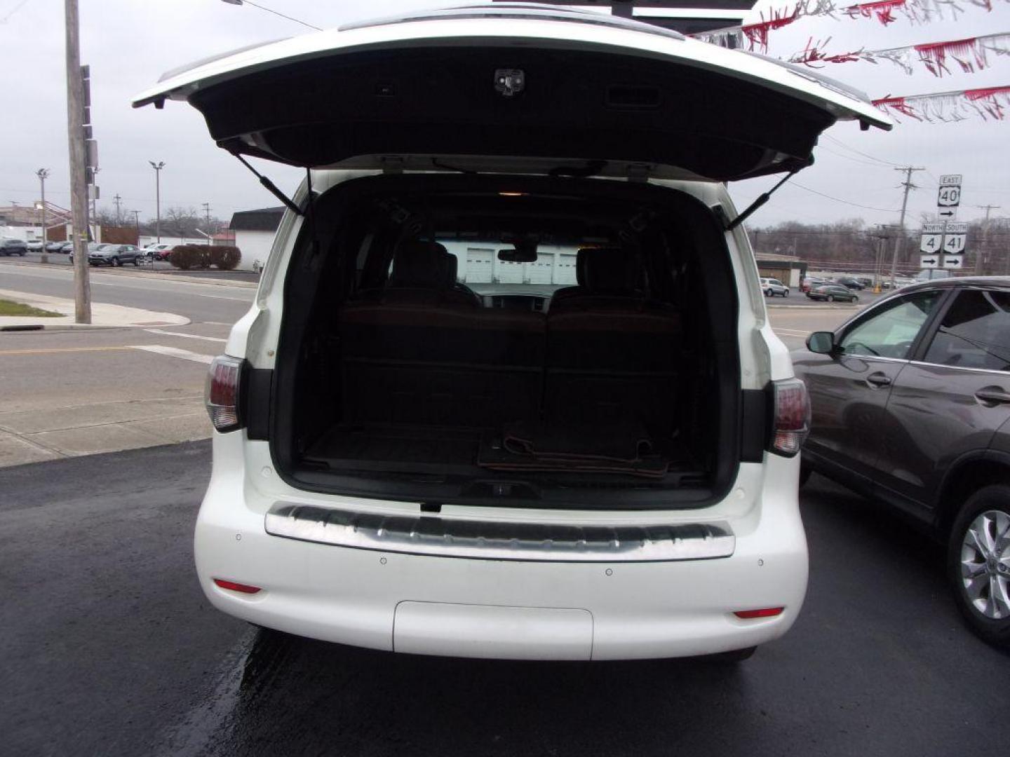 2015 WHITE INFINITI QX80 LIMITED (JN8AZ2NE8F9) with an 5.6L engine, Automatic transmission, located at 501 E. Columbia St., Springfield, OH, 45503, (800) 262-7122, 39.925262, -83.801796 - *** 5.6L V8 *** Limtied *** Loaded *** Bose Audio *** Heated and Cooled Leather Seating *** Serviced and Detailed *** Jay North Auto has offered hand picked vehicles since 1965! Our customer's enjoy a NO pressure buying experience with a small town feel. All of our vehicles get fully inspected - Photo#15