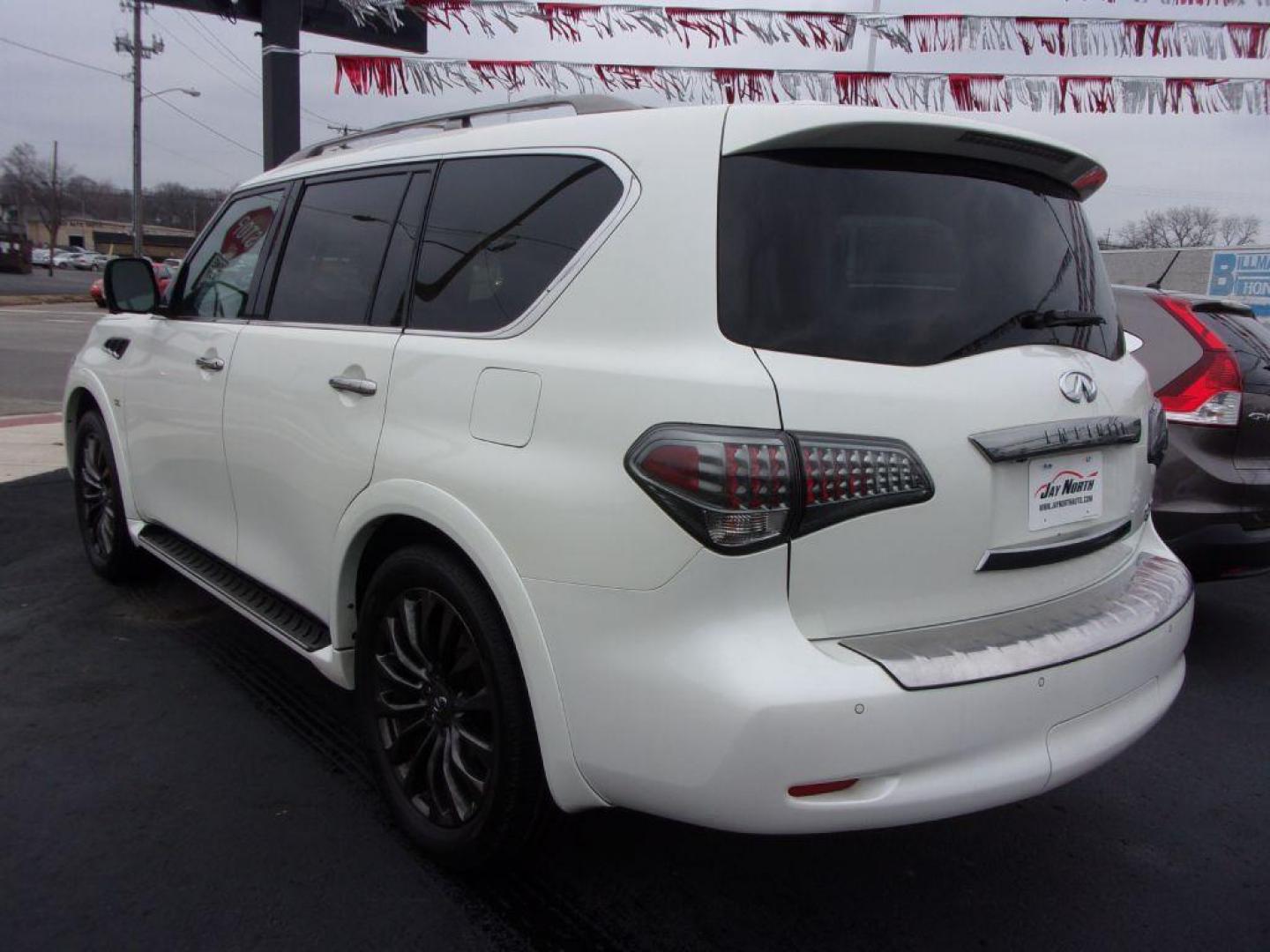 2015 WHITE INFINITI QX80 LIMITED (JN8AZ2NE8F9) with an 5.6L engine, Automatic transmission, located at 501 E. Columbia St., Springfield, OH, 45503, (800) 262-7122, 39.925262, -83.801796 - *** 5.6L V8 *** Limtied *** Loaded *** Bose Audio *** Heated and Cooled Leather Seating *** Serviced and Detailed *** Jay North Auto has offered hand picked vehicles since 1965! Our customer's enjoy a NO pressure buying experience with a small town feel. All of our vehicles get fully inspected - Photo#19