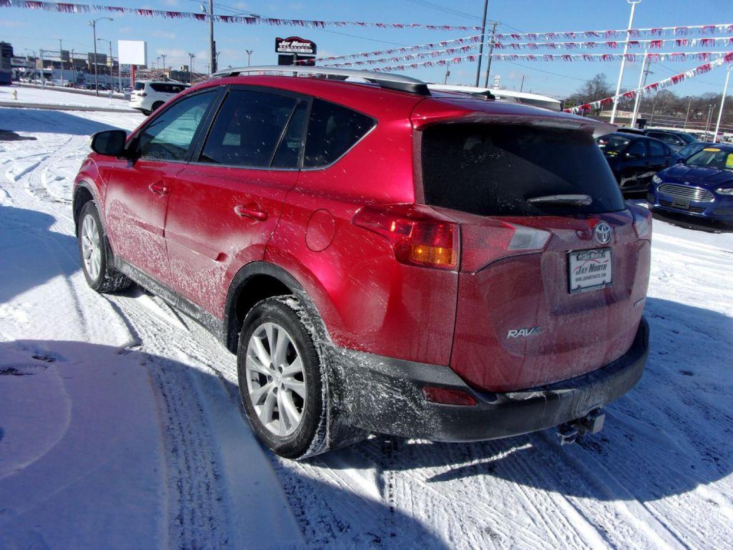 2014 RED TOYOTA RAV4 LIMITED (2T3DFREV4EW) with an 2.5L engine, Automatic transmission, located at 501 E. Columbia St., Springfield, OH, 45503, (800) 262-7122, 39.925262, -83.801796 - Photo#4