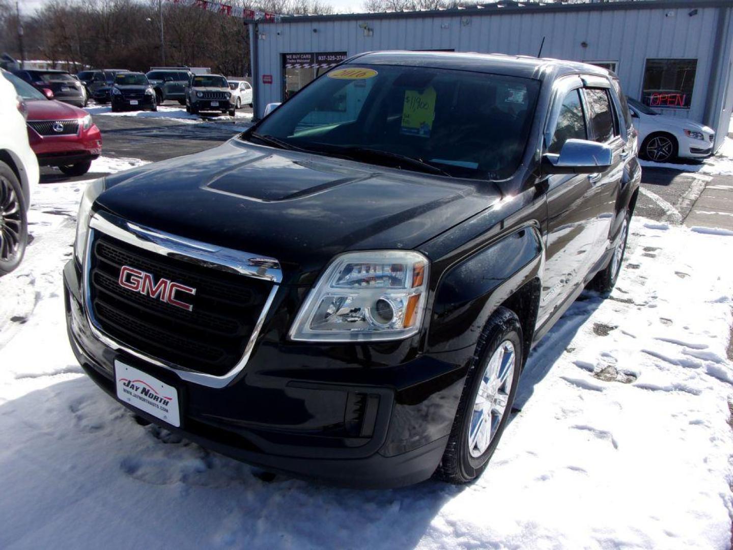 2016 BLACK GMC TERRAIN SLE (2GKALMEK9G6) with an 2.4L engine, Automatic transmission, located at 501 E. Columbia St., Springfield, OH, 45503, (800) 262-7122, 39.925262, -83.801796 - *** SLE *** FWD *** Serviced and Detailed *** Jay North Auto has offered hand picked vehicles since 1965! Our customer's enjoy a NO pressure buying experience with a small town feel. All of our vehicles get fully inspected and detailed. We are a preferred dealer for many local credit unions and - Photo#1