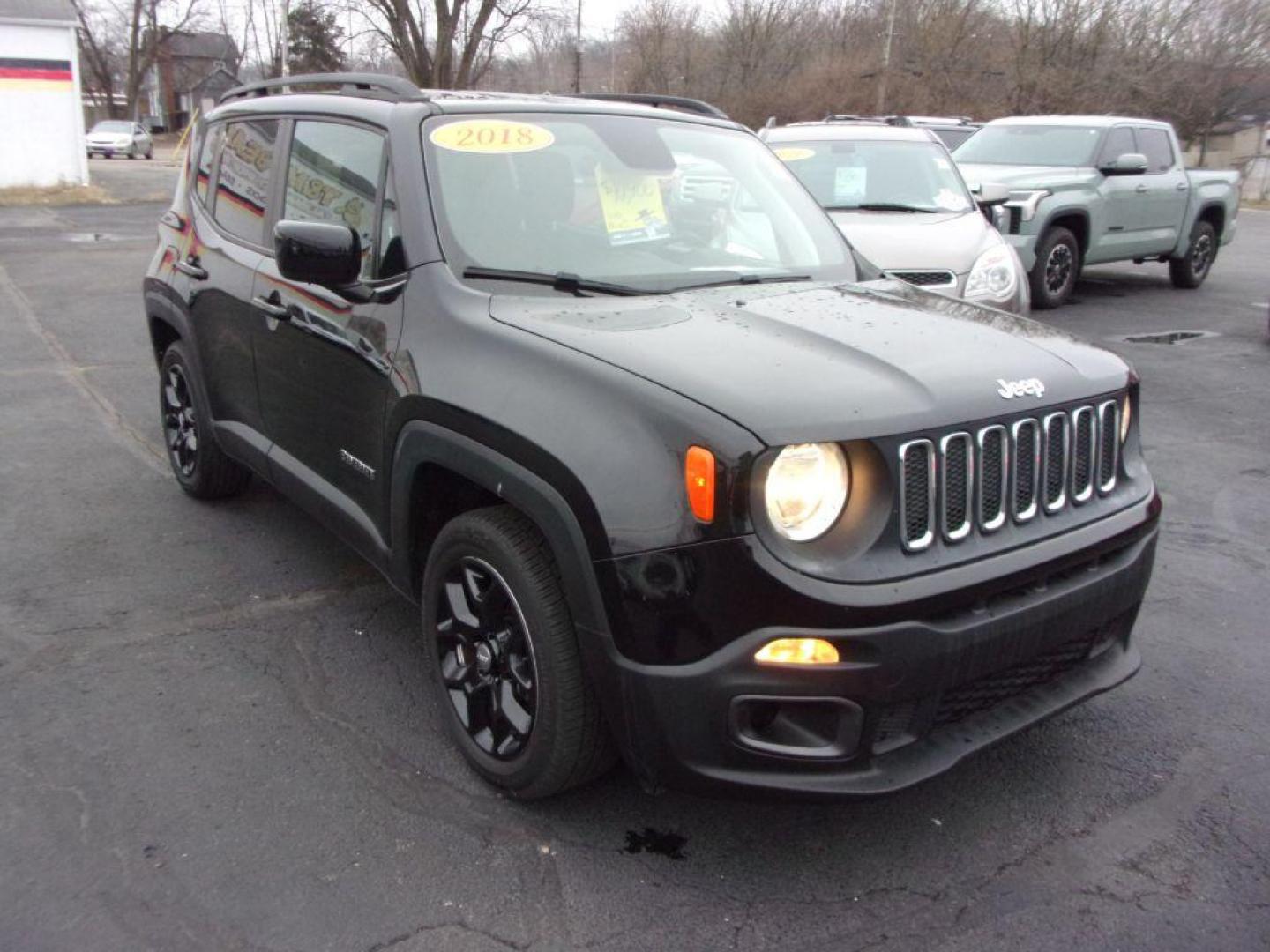 2018 BLACK JEEP RENEGADE LATITUDE (ZACCJABB2JP) with an 2.4L engine, Automatic transmission, located at 501 E. Columbia St., Springfield, OH, 45503, (800) 262-7122, 39.925262, -83.801796 - *** FWD *** Latitude *** Serviced and Detailed *** Jay North Auto has offered hand picked vehicles since 1965! Our customer's enjoy a NO pressure buying experience with a small town feel. All of our vehicles get fully inspected and detailed. We are a preferred dealer for many local credit unions - Photo#1