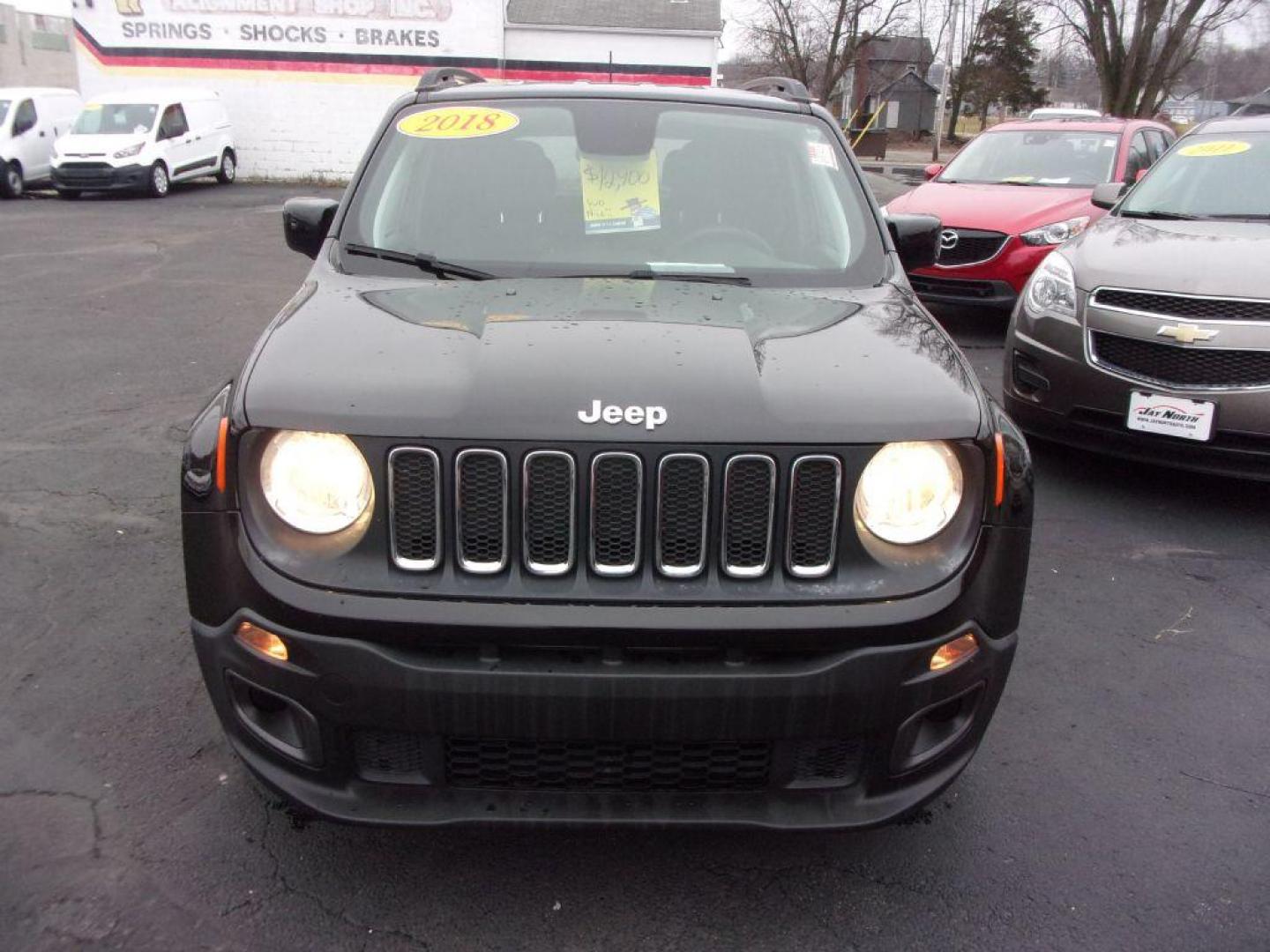 2018 BLACK JEEP RENEGADE LATITUDE (ZACCJABB2JP) with an 2.4L engine, Automatic transmission, located at 501 E. Columbia St., Springfield, OH, 45503, (800) 262-7122, 39.925262, -83.801796 - *** FWD *** Latitude *** Serviced and Detailed *** Jay North Auto has offered hand picked vehicles since 1965! Our customer's enjoy a NO pressure buying experience with a small town feel. All of our vehicles get fully inspected and detailed. We are a preferred dealer for many local credit unions - Photo#2