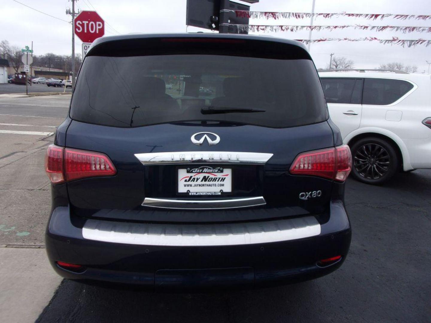 2017 BLUE INFINITI QX80 (JN8AZ2NE6H9) with an 5.6L engine, Automatic transmission, located at 501 E. Columbia St., Springfield, OH, 45503, (800) 262-7122, 39.925262, -83.801796 - Photo#4