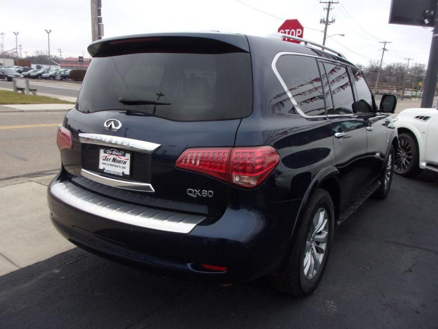 2017 BLUE INFINITI QX80 (JN8AZ2NE6H9) with an 5.6L engine, Automatic transmission, located at 501 E. Columbia St., Springfield, OH, 45503, (800) 262-7122, 39.925262, -83.801796 - Photo#5