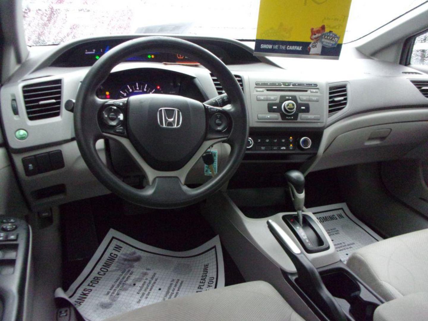 2012 GRAY HONDA CIVIC LX (19XFB2F57CE) with an 1.8L engine, Automatic transmission, located at 501 E. Columbia St., Springfield, OH, 45503, (800) 262-7122, 39.925262, -83.801796 - Photo#8