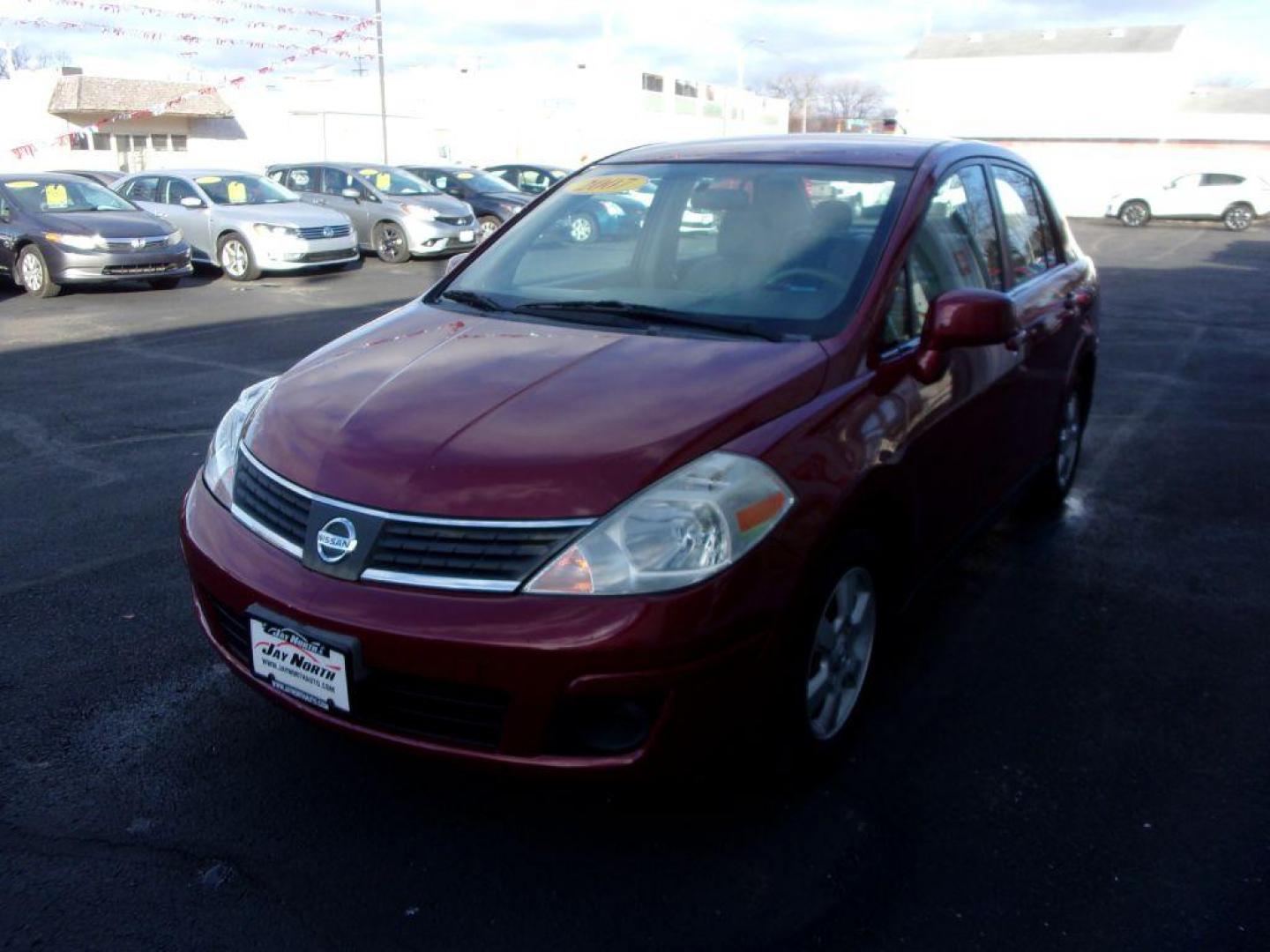 2007 RED NISSAN VERSA S (3N1BC11E77L) with an 1.8L engine, Automatic transmission, located at 501 E. Columbia St., Springfield, OH, 45503, (800) 262-7122, 39.925262, -83.801796 - Photo#6