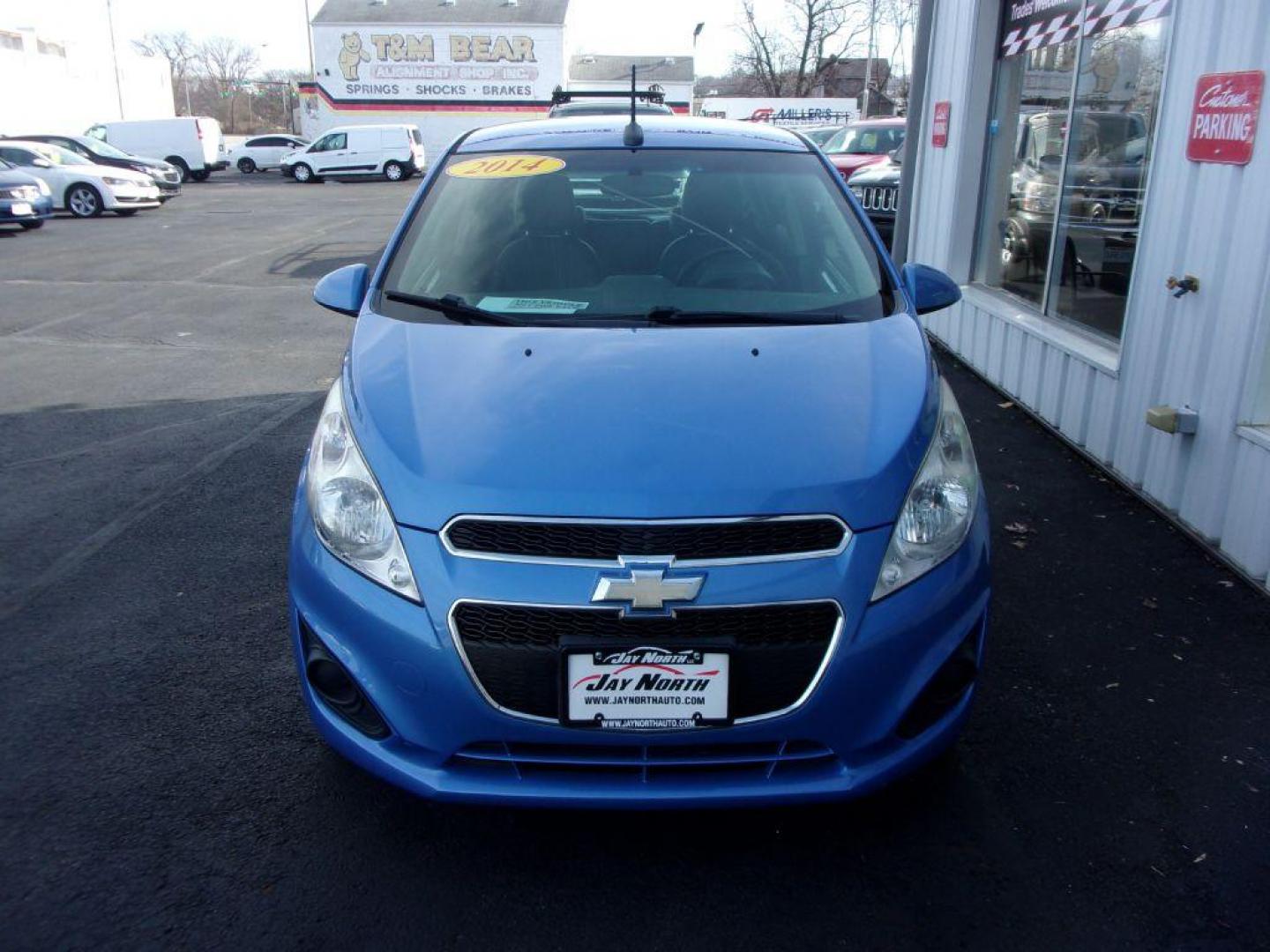 2014 BLUE CHEVROLET SPARK LS (KL8CB6S90EC) with an 1.2L engine, Continuously Variable transmission, located at 501 E. Columbia St., Springfield, OH, 45503, (800) 262-7122, 39.925262, -83.801796 - Photo#1