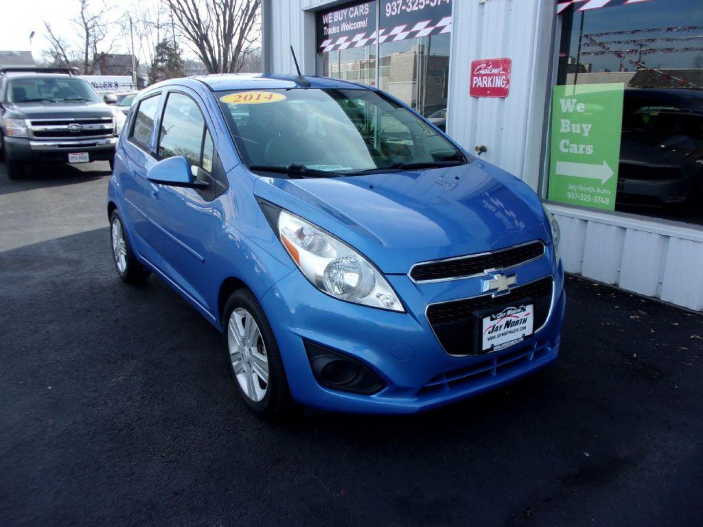 2014 BLUE CHEVROLET SPARK LS (KL8CB6S90EC) with an 1.2L engine, Continuously Variable transmission, located at 501 E. Columbia St., Springfield, OH, 45503, (800) 262-7122, 39.925262, -83.801796 - Photo#2