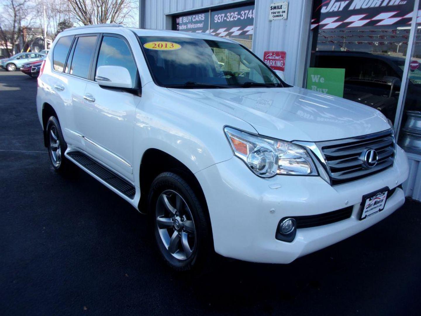 2013 WHITE LEXUS GX 460 PREMIUM (JTJJM7FX1D5) with an 4.6L engine, Automatic transmission, located at 501 E. Columbia St., Springfield, OH, 45503, (800) 262-7122, 39.925262, -83.801796 - Photo#1