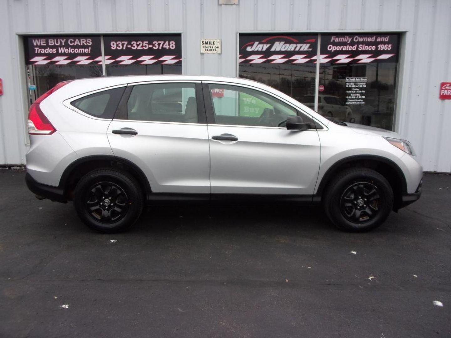 2014 SILVER HONDA CR-V LX (2HKRM4H35EH) with an 2.4L engine, Automatic transmission, located at 501 E. Columbia St., Springfield, OH, 45503, (800) 262-7122, 39.925262, -83.801796 - Photo#0