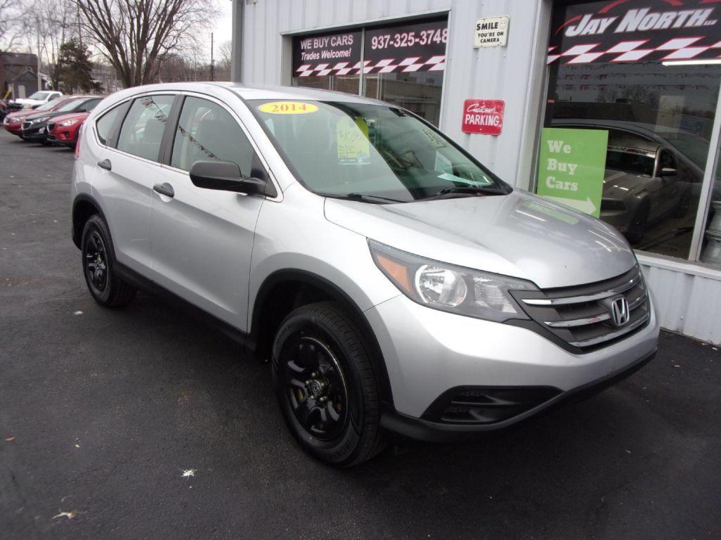 2014 SILVER HONDA CR-V LX (2HKRM4H35EH) with an 2.4L engine, Automatic transmission, located at 501 E. Columbia St., Springfield, OH, 45503, (800) 262-7122, 39.925262, -83.801796 - Photo#1