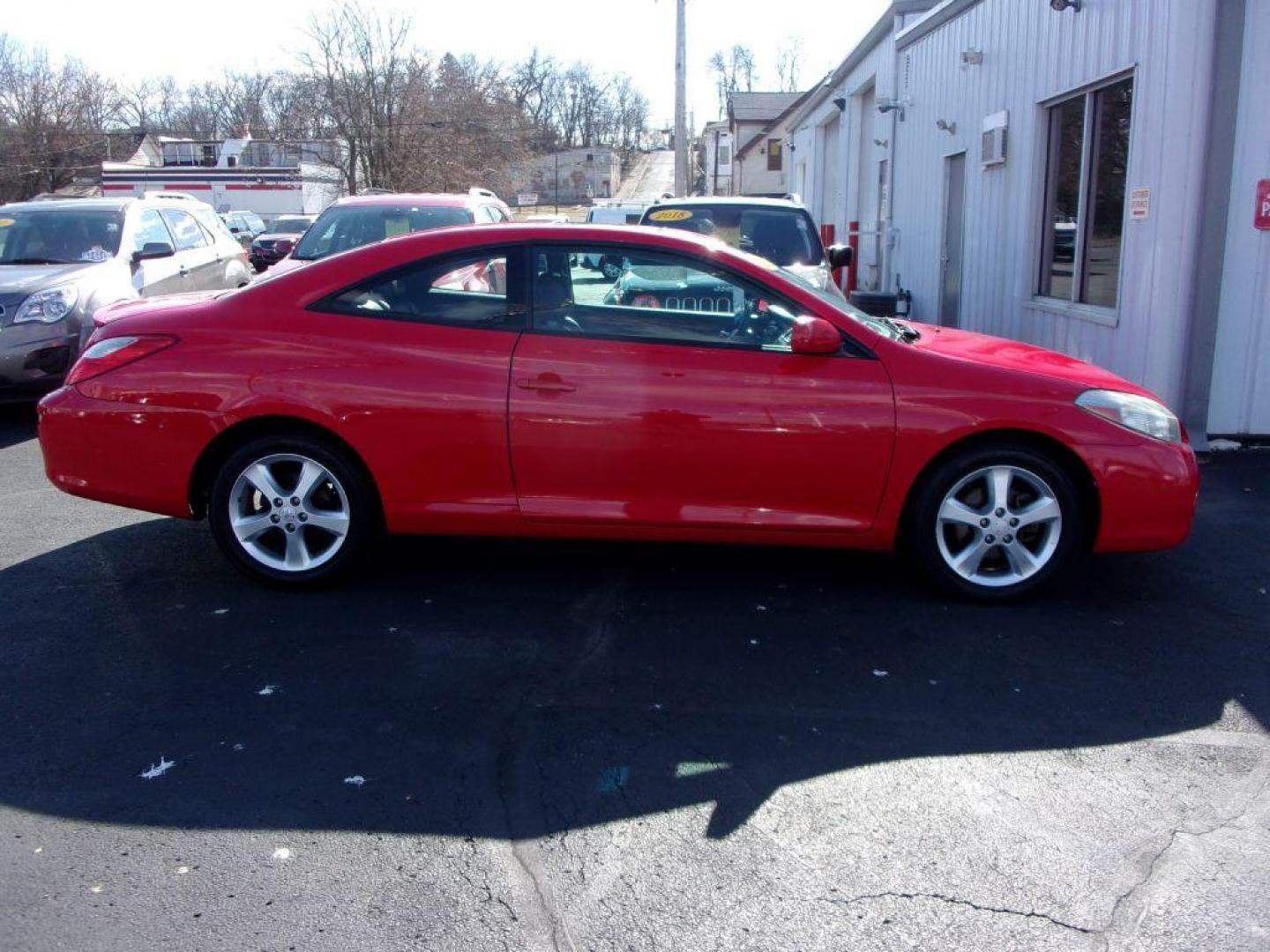 2008 RED TOYOTA CAMRY SOLARA SLE (4T1CA30P68U) with an 3.3L engine, Automatic transmission, located at 501 E. Columbia St., Springfield, OH, 45503, (800) 262-7122, 39.925262, -83.801796 - *** 1 Owner w/ 37 Service records on CarFax including timing belt service at Toyota Dealer *** V6 FWD *** Heated Leather Seating *** Moonroof *** SHARP!! *** Jay North Auto has offered hand picked vehicles since 1965! Our customer's enjoy a NO pressure buying experience with a small town feel. - Photo#0