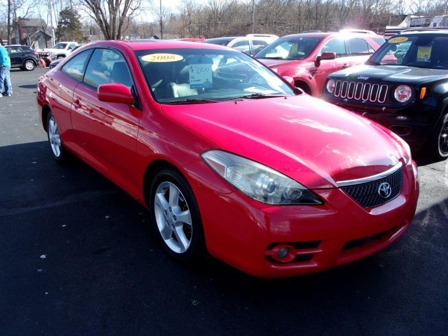 2008 RED TOYOTA CAMRY SOLARA SLE (4T1CA30P68U) with an 3.3L engine, Automatic transmission, located at 501 E. Columbia St., Springfield, OH, 45503, (800) 262-7122, 39.925262, -83.801796 - *** 1 Owner w/ 37 Service records on CarFax including timing belt service at Toyota Dealer *** V6 FWD *** Heated Leather Seating *** Moonroof *** SHARP!! *** Jay North Auto has offered hand picked vehicles since 1965! Our customer's enjoy a NO pressure buying experience with a small town feel. - Photo#1