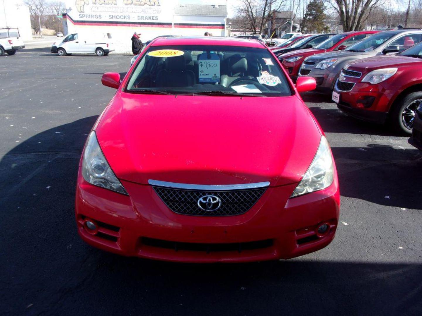 2008 RED TOYOTA CAMRY SOLARA SLE (4T1CA30P68U) with an 3.3L engine, Automatic transmission, located at 501 E. Columbia St., Springfield, OH, 45503, (800) 262-7122, 39.925262, -83.801796 - *** 1 Owner w/ 37 Service records on CarFax including timing belt service at Toyota Dealer *** V6 FWD *** Heated Leather Seating *** Moonroof *** SHARP!! *** Jay North Auto has offered hand picked vehicles since 1965! Our customer's enjoy a NO pressure buying experience with a small town feel. - Photo#2