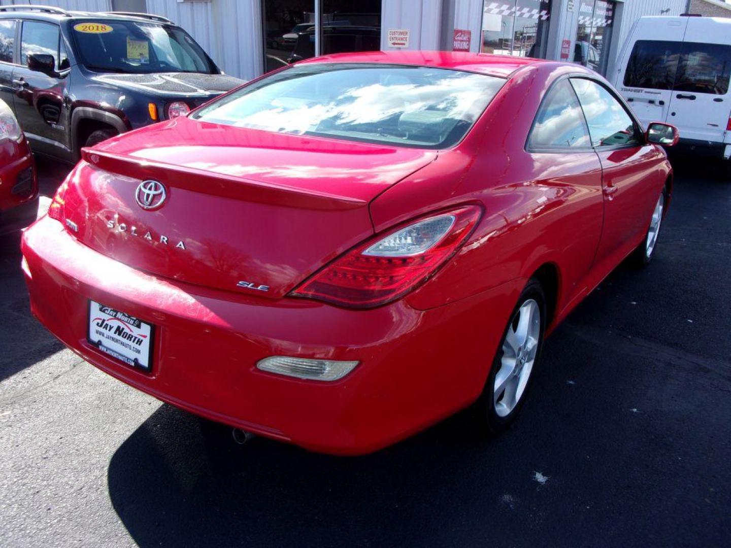 2008 RED TOYOTA CAMRY SOLARA SLE (4T1CA30P68U) with an 3.3L engine, Automatic transmission, located at 501 E. Columbia St., Springfield, OH, 45503, (800) 262-7122, 39.925262, -83.801796 - *** 1 Owner w/ 37 Service records on CarFax including timing belt service at Toyota Dealer *** V6 FWD *** Heated Leather Seating *** Moonroof *** SHARP!! *** Jay North Auto has offered hand picked vehicles since 1965! Our customer's enjoy a NO pressure buying experience with a small town feel. - Photo#6