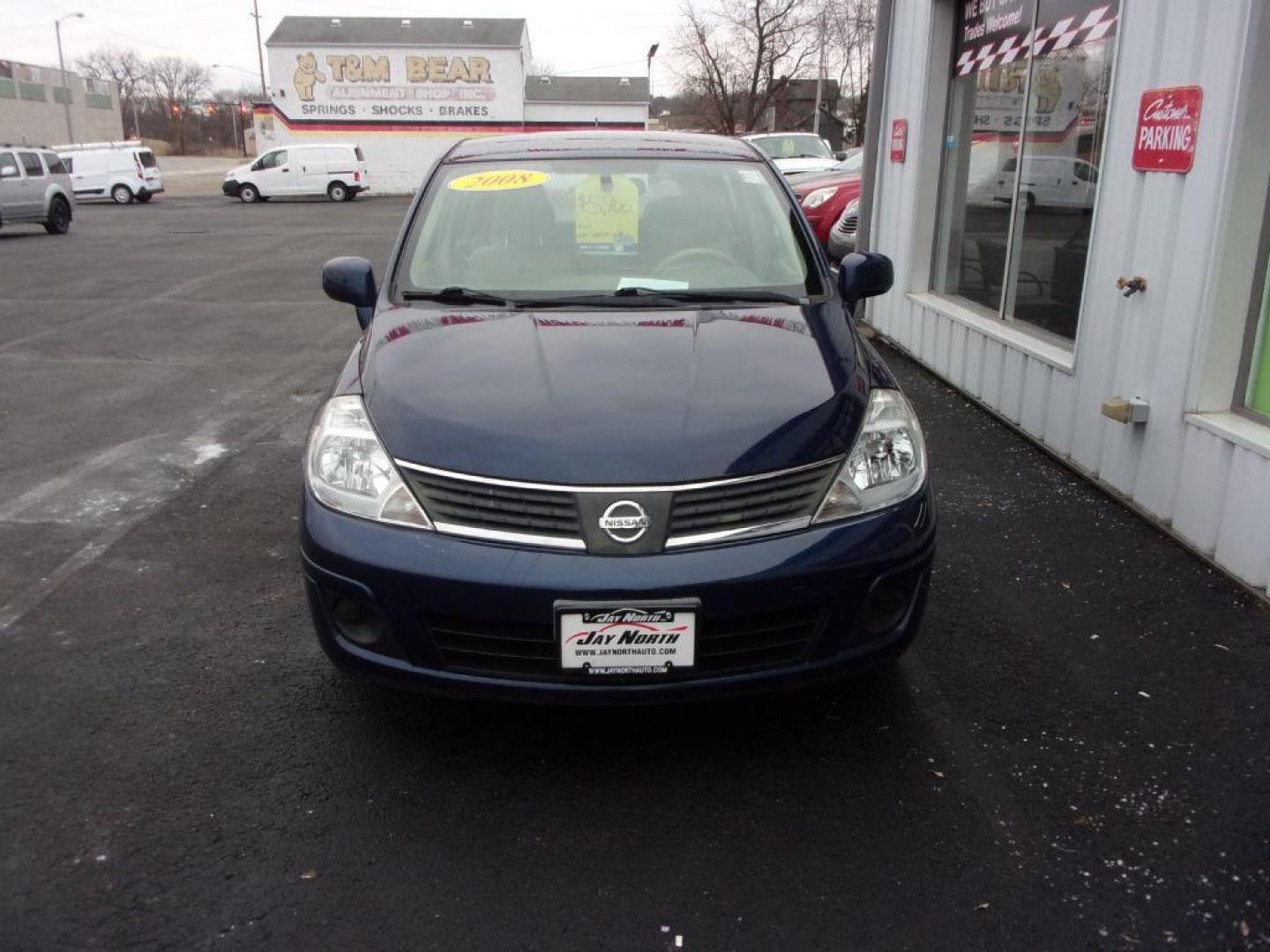 2008 BLUE NISSAN VERSA SL (3N1BC13E38L) with an 1.8L engine, Continuously Variable transmission, located at 501 E. Columbia St., Springfield, OH, 45503, (800) 262-7122, 39.925262, -83.801796 - Photo#1