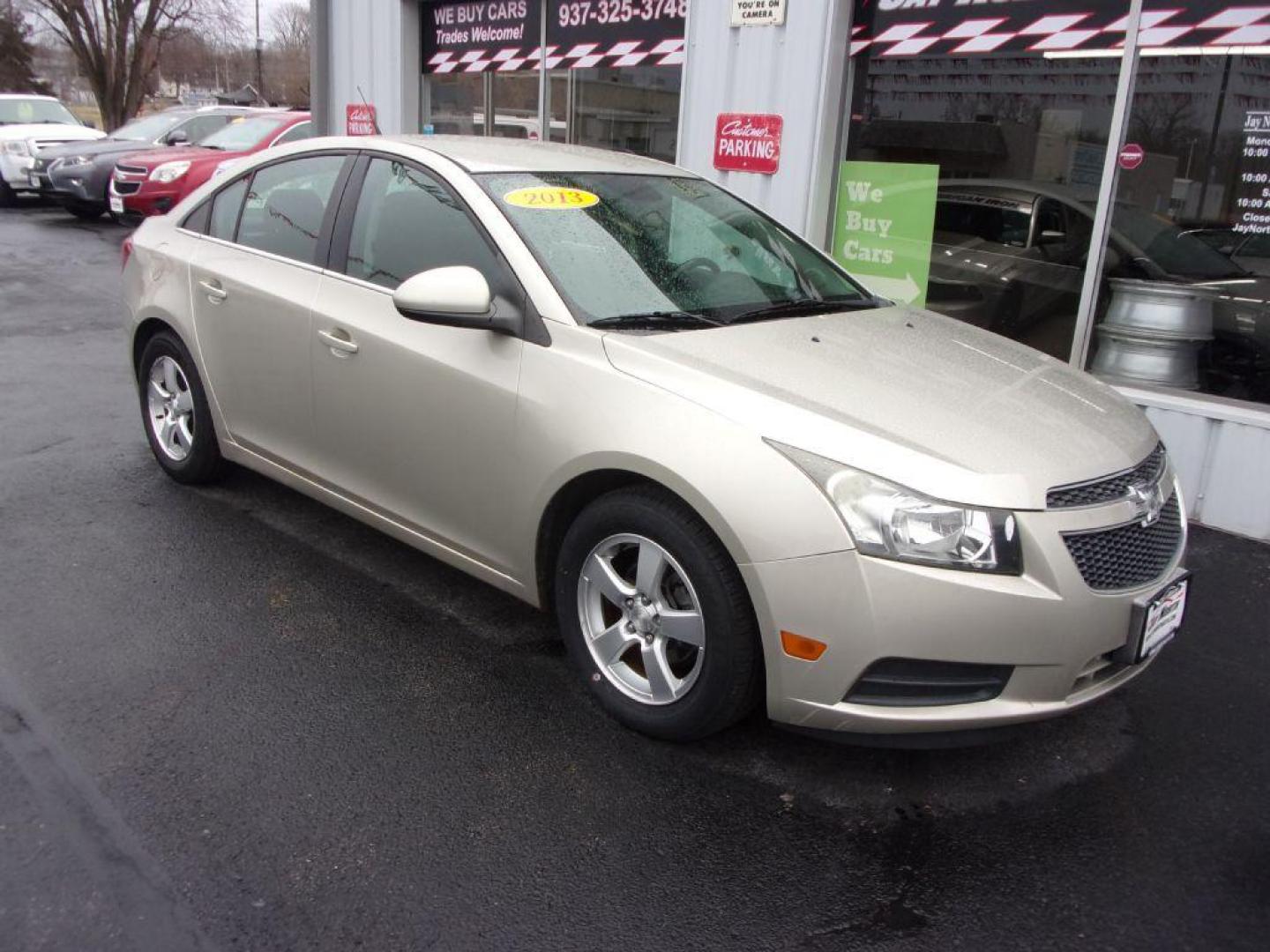 2013 GOLD CHEVROLET CRUZE LT (1G1PC5SB8D7) with an 1.4L engine, Automatic transmission, located at 501 E. Columbia St., Springfield, OH, 45503, (800) 262-7122, 39.925262, -83.801796 - Photo#1