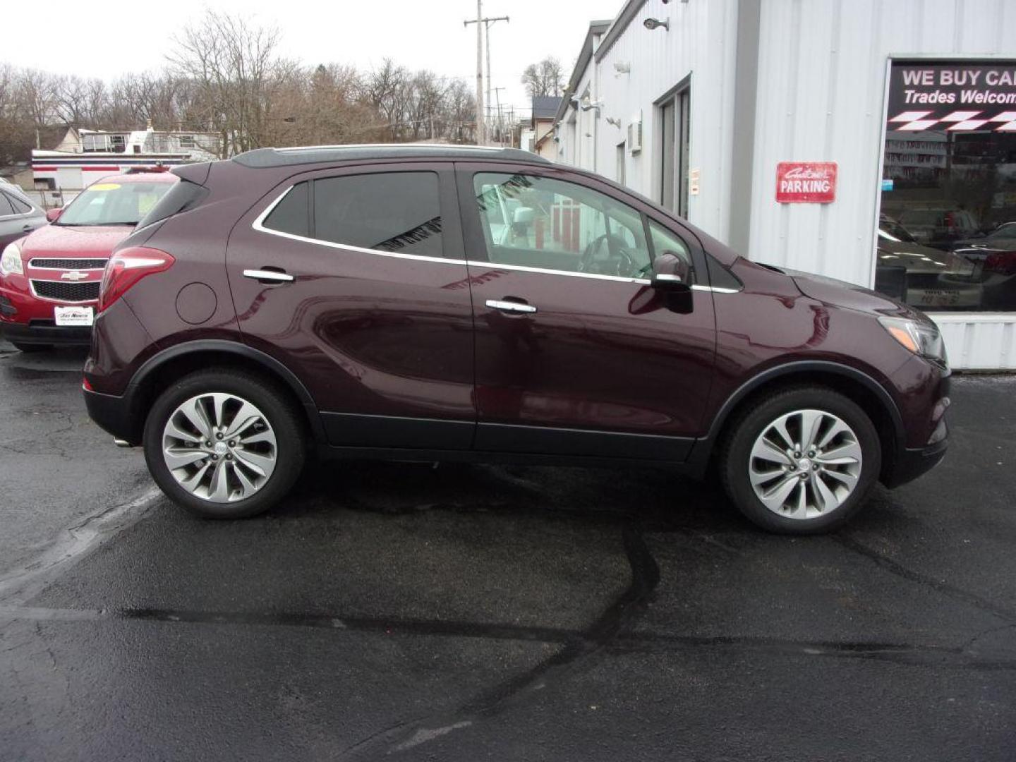 2017 MAROON BUICK ENCORE PREFERRED (KL4CJASB2HB) with an 1.4L engine, Automatic transmission, located at 501 E. Columbia St., Springfield, OH, 45503, (800) 262-7122, 39.925262, -83.801796 - *** FWD *** Serviced and Detailed *** For more information and photos, please log on to jaynorthauto.com, where you can view the CARFAX and SHOP BY PAYMENT - Photo#0