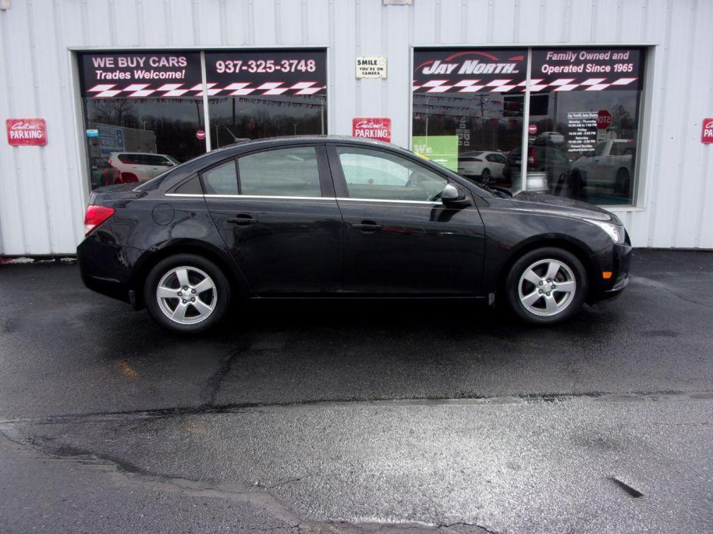 2014 BLACK CHEVROLET CRUZE LT (1G1PC5SB5E7) with an 1.4L engine, Automatic transmission, located at 501 E. Columbia St., Springfield, OH, 45503, (800) 262-7122, 39.925262, -83.801796 - Photo#0