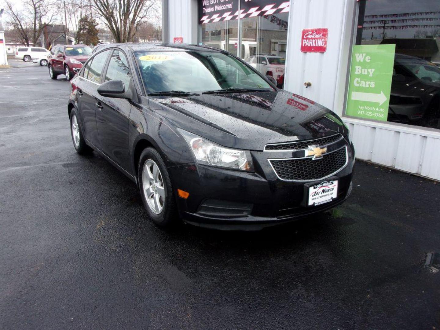 2014 BLACK CHEVROLET CRUZE LT (1G1PC5SB5E7) with an 1.4L engine, Automatic transmission, located at 501 E. Columbia St., Springfield, OH, 45503, (800) 262-7122, 39.925262, -83.801796 - Photo#2