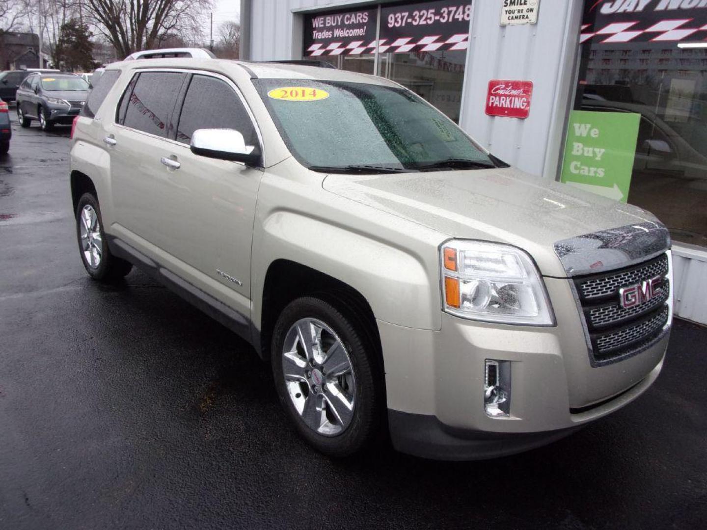 2014 BEIGE GMC TERRAIN SLT (2GKALTEKXE6) with an 2.4L engine, Automatic transmission, located at 501 E. Columbia St., Springfield, OH, 45503, (800) 262-7122, 39.925262, -83.801796 - Photo#1