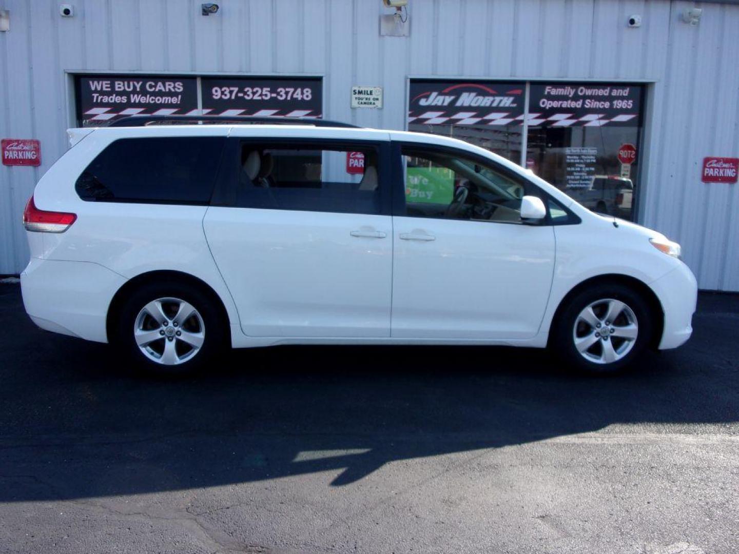 2012 WHITE TOYOTA SIENNA LE (5TDKK3DC1CS) with an 3.5L engine, Automatic transmission, located at 501 E. Columbia St., Springfield, OH, 45503, (800) 262-7122, 39.925262, -83.801796 - Photo#0