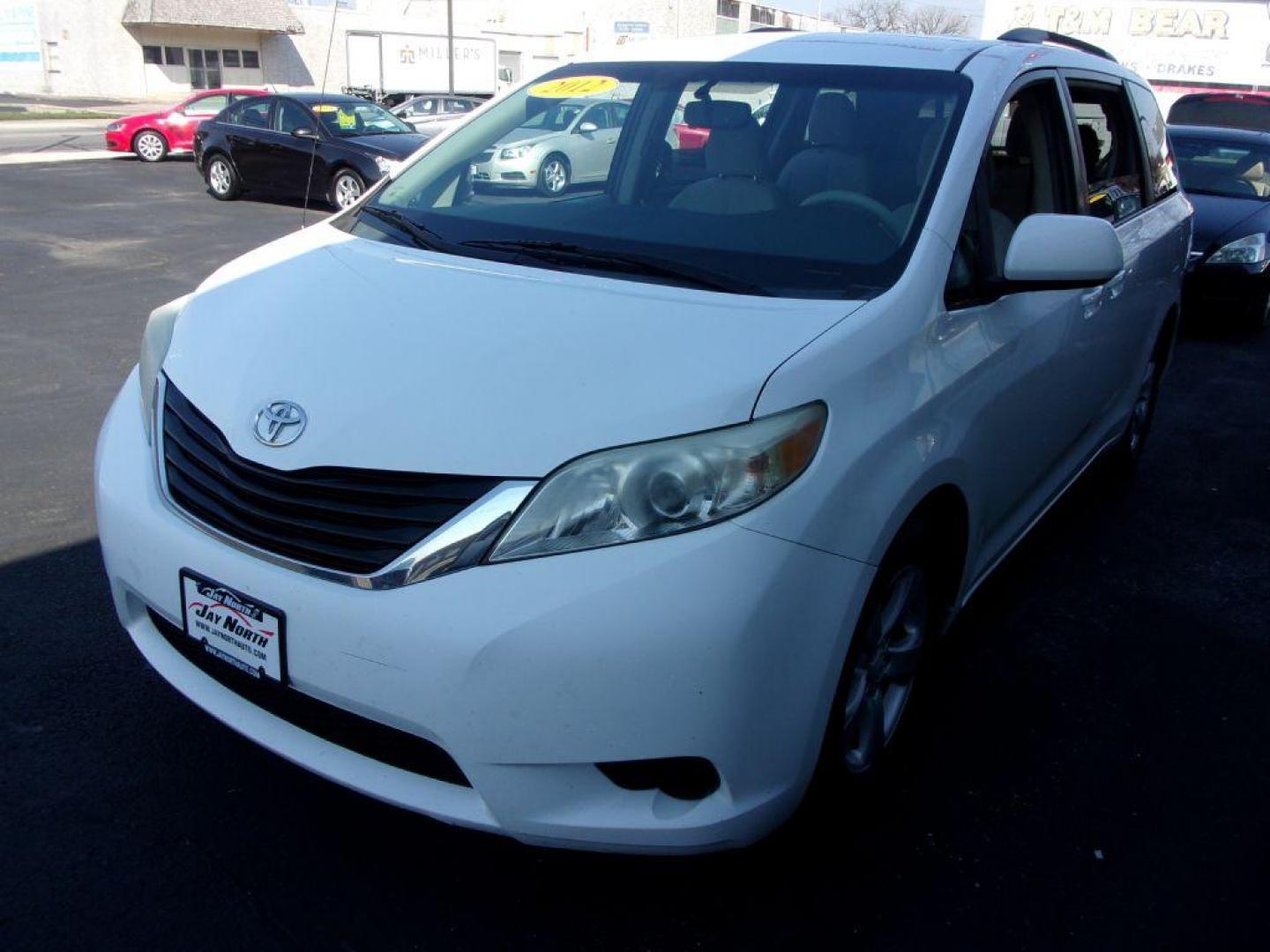 2012 WHITE TOYOTA SIENNA LE (5TDKK3DC1CS) with an 3.5L engine, Automatic transmission, located at 501 E. Columbia St., Springfield, OH, 45503, (800) 262-7122, 39.925262, -83.801796 - Photo#3